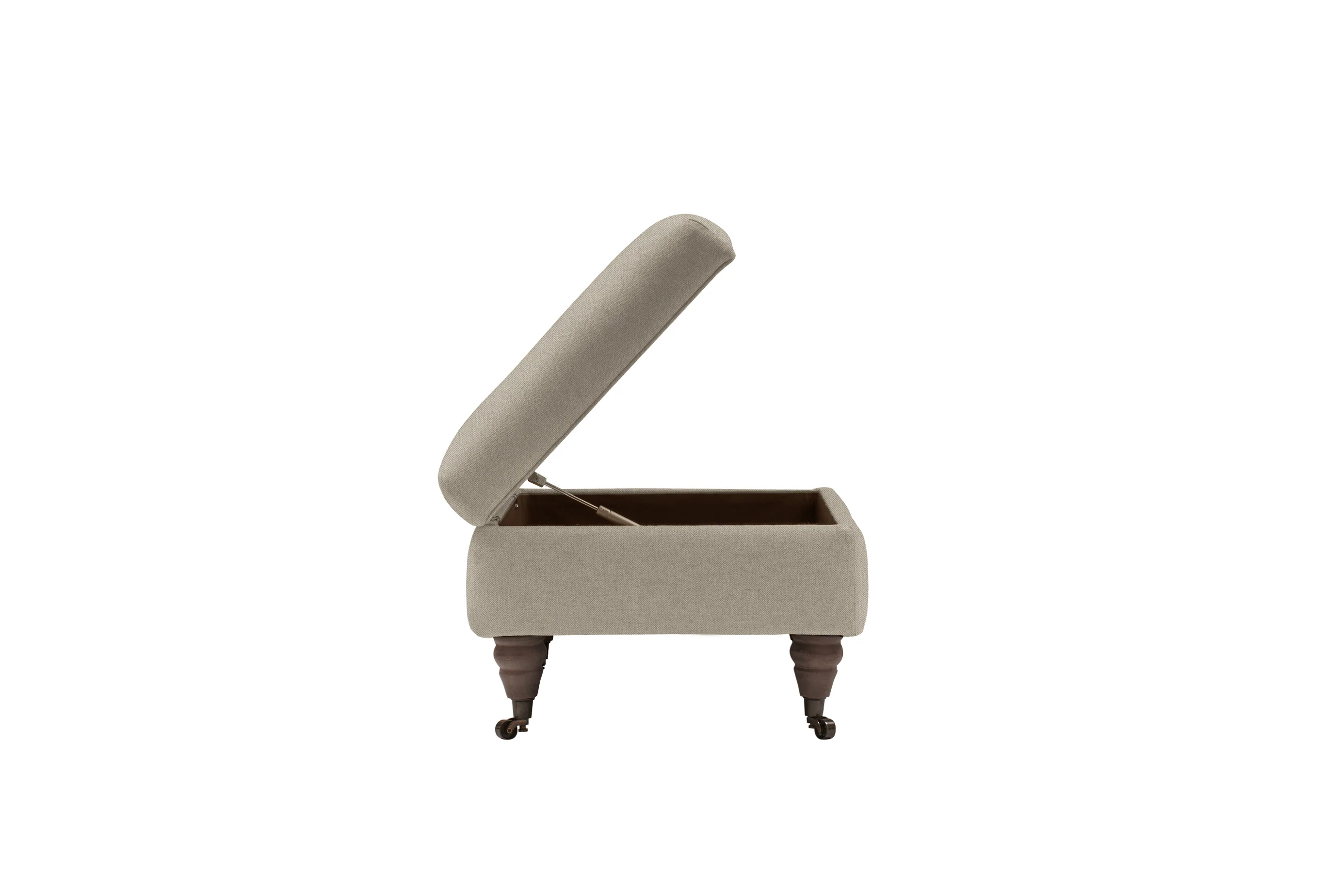 Florence | Storage Stool | Heather Herringbone Flax - Image 2