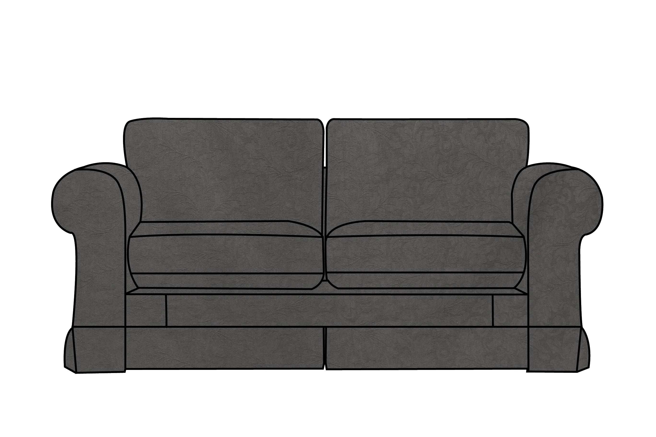 Albany | 2 Seater Extra Loose Cover | Kingston Charcoal
