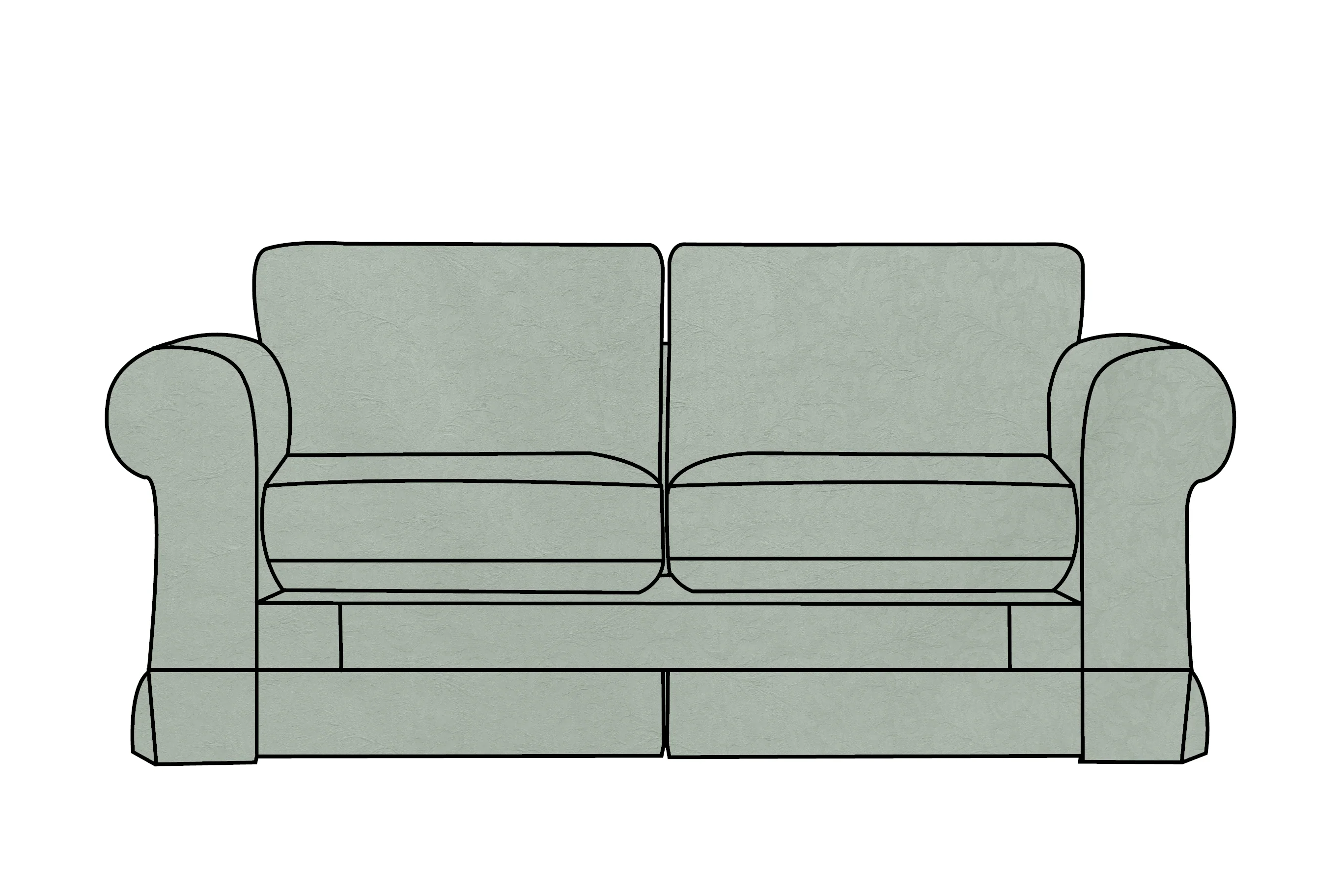 Albany | 2 Seater Extra Loose Cover | Kingston Duck Egg