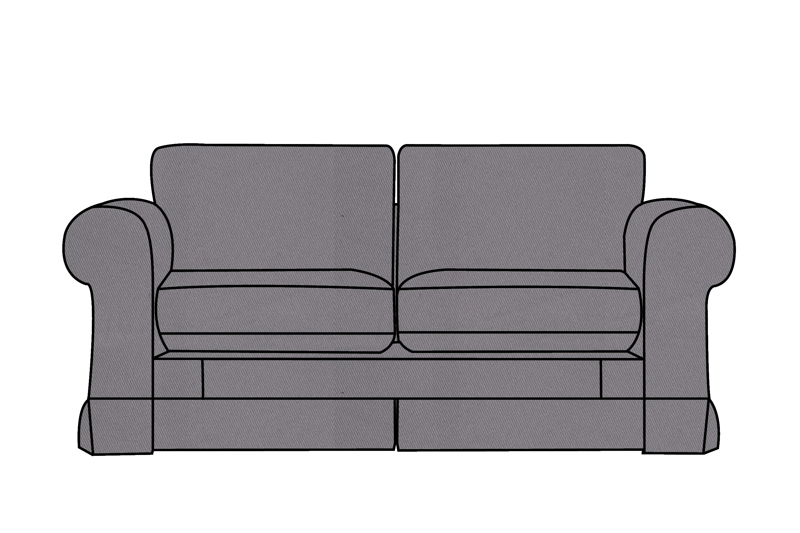 Albany | 2 Seater Extra Loose Cover | Miami Charcoal