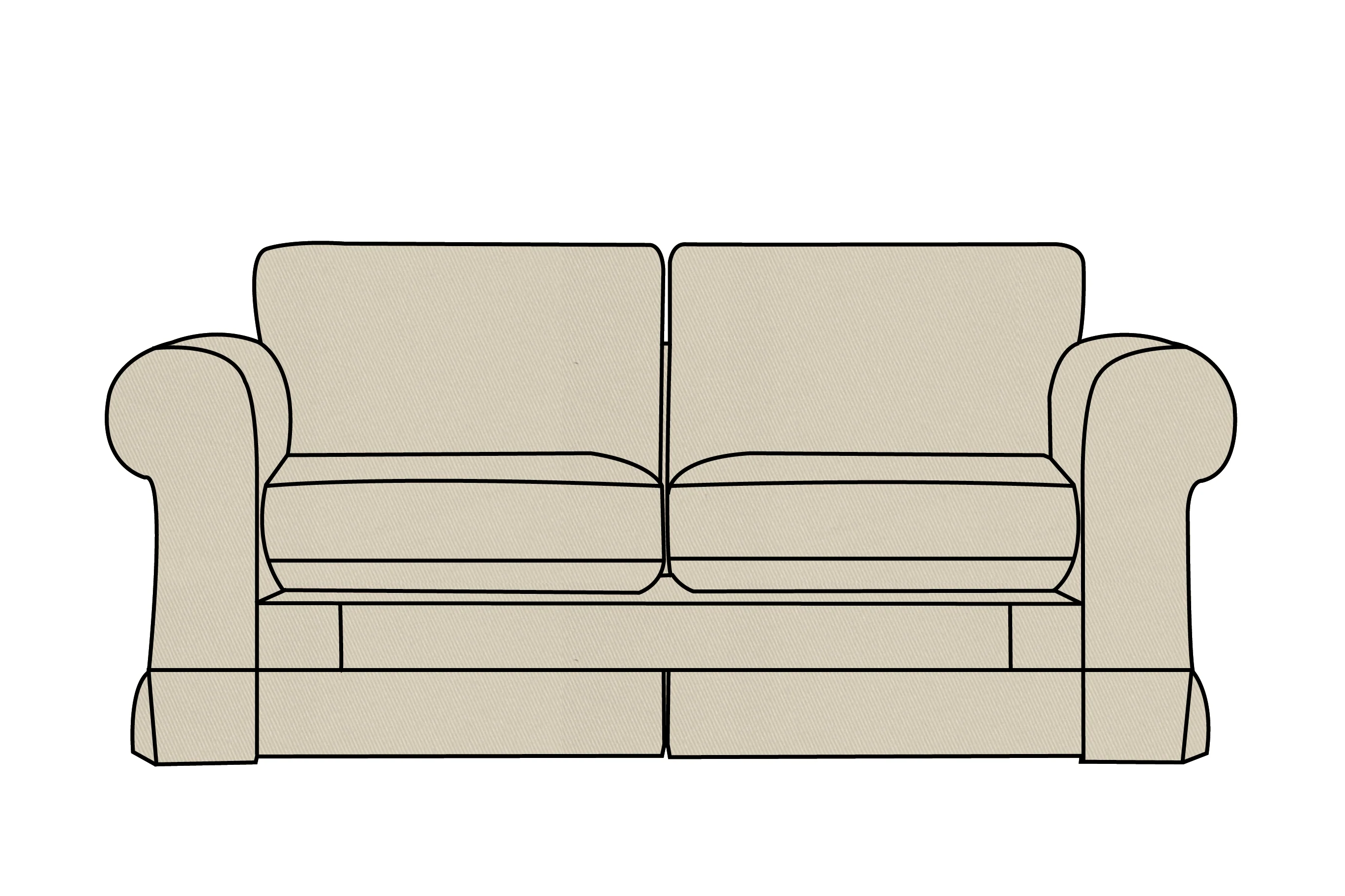 Albany | 2 Seater Extra Loose Cover | Miami Pewter