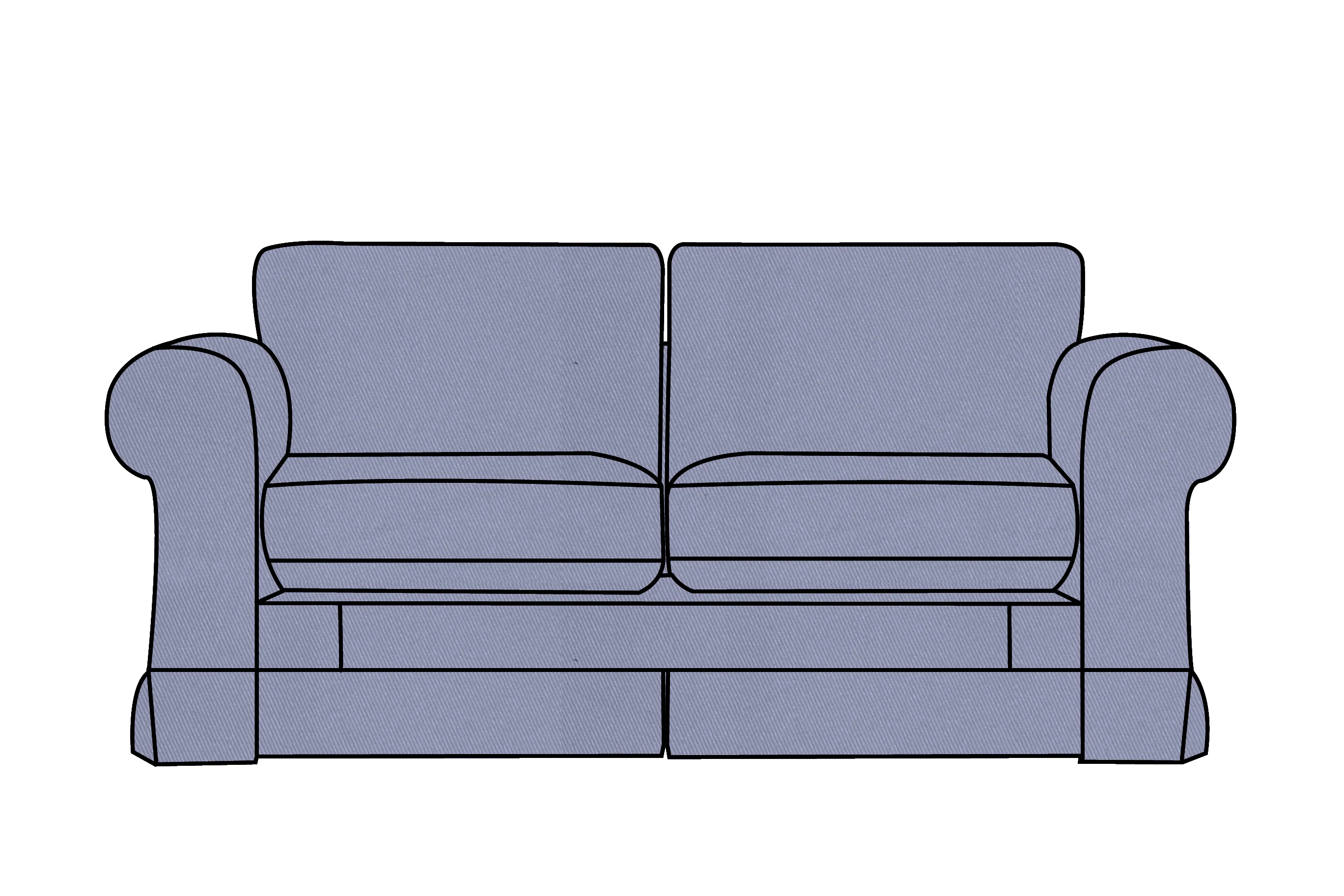 Albany | 2 Seater Extra Loose Cover | Miami Sea Blue
