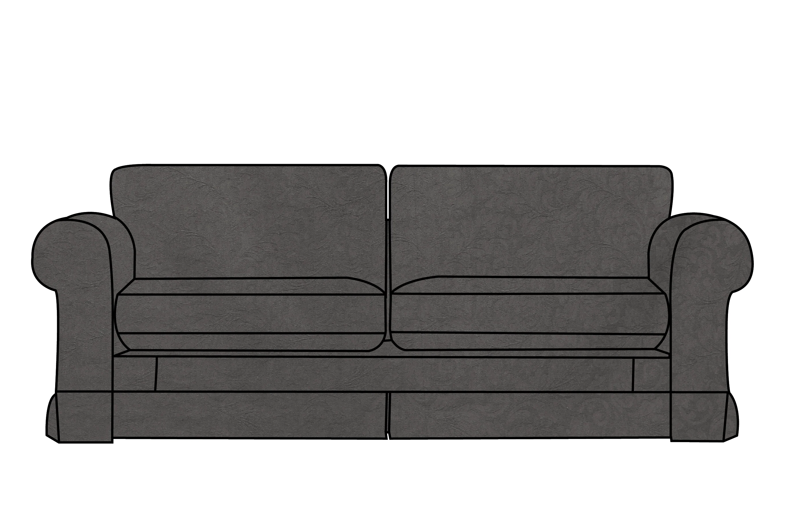 Albany | 3 Seater Extra Loose Cover | Kingston Charcoal
