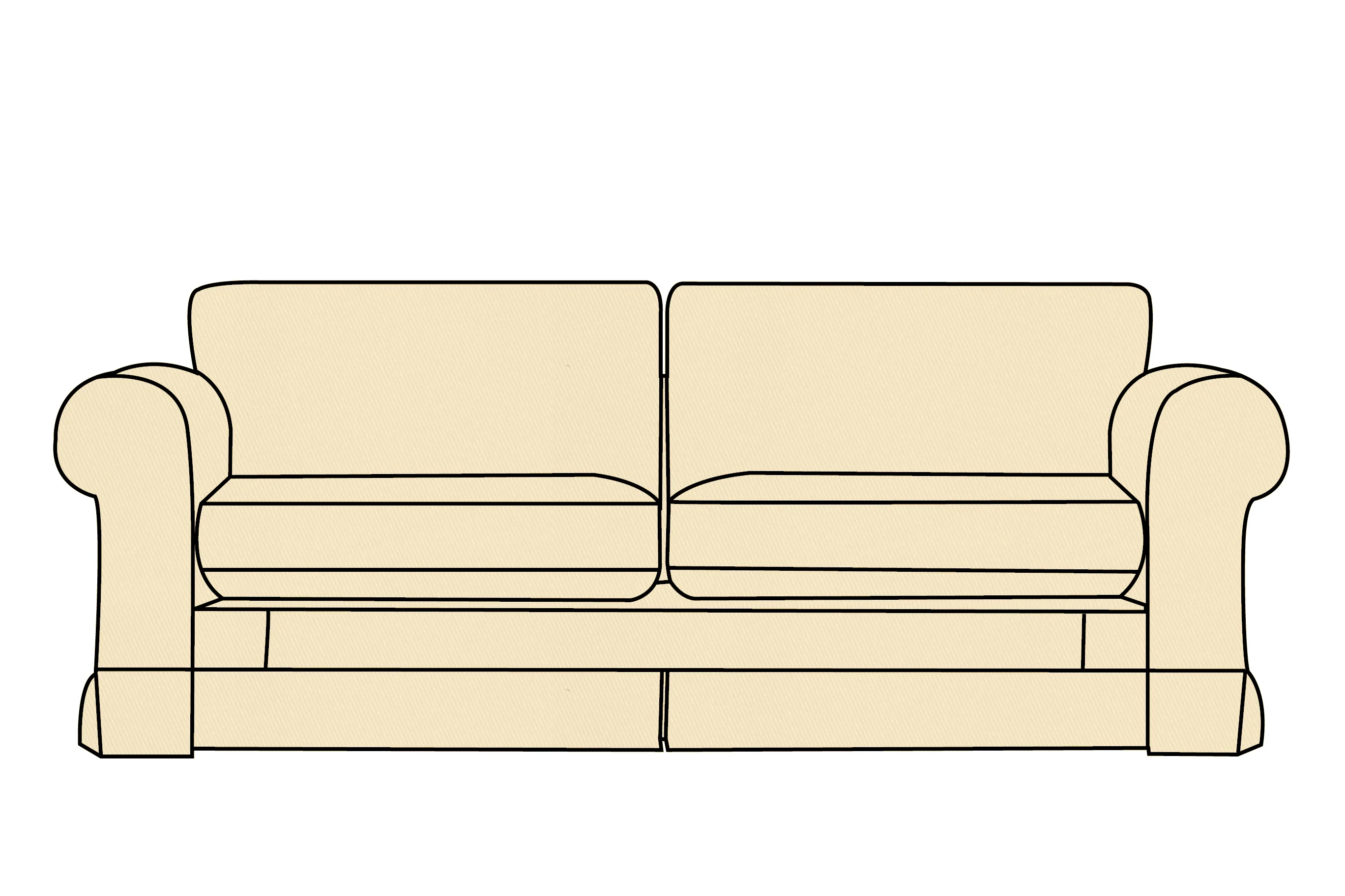 Albany | 3 Seater Extra Loose Cover | Miami Ivory