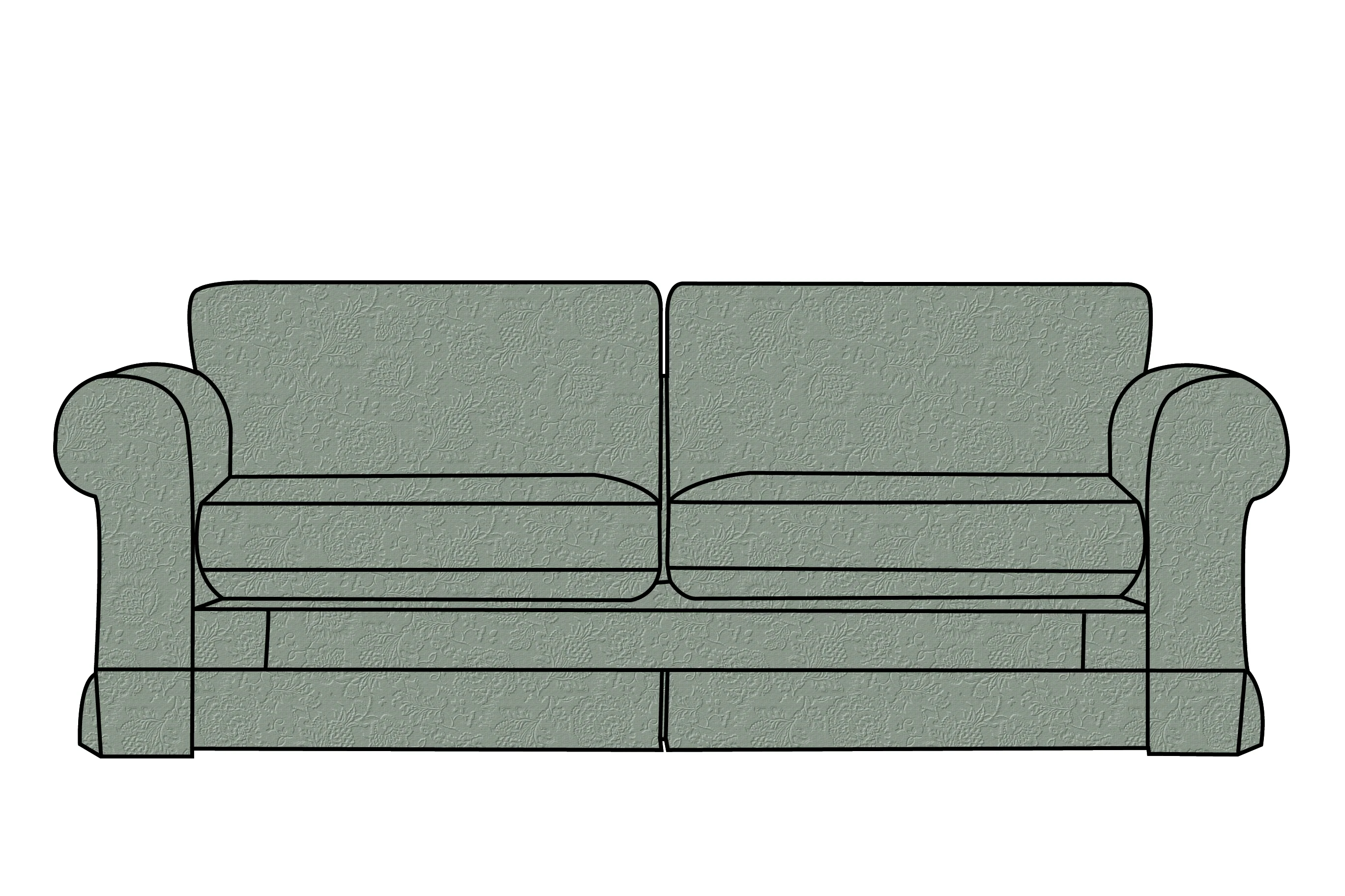 Albany | 3 Seater Extra Loose Cover | Shaftesbury Sage