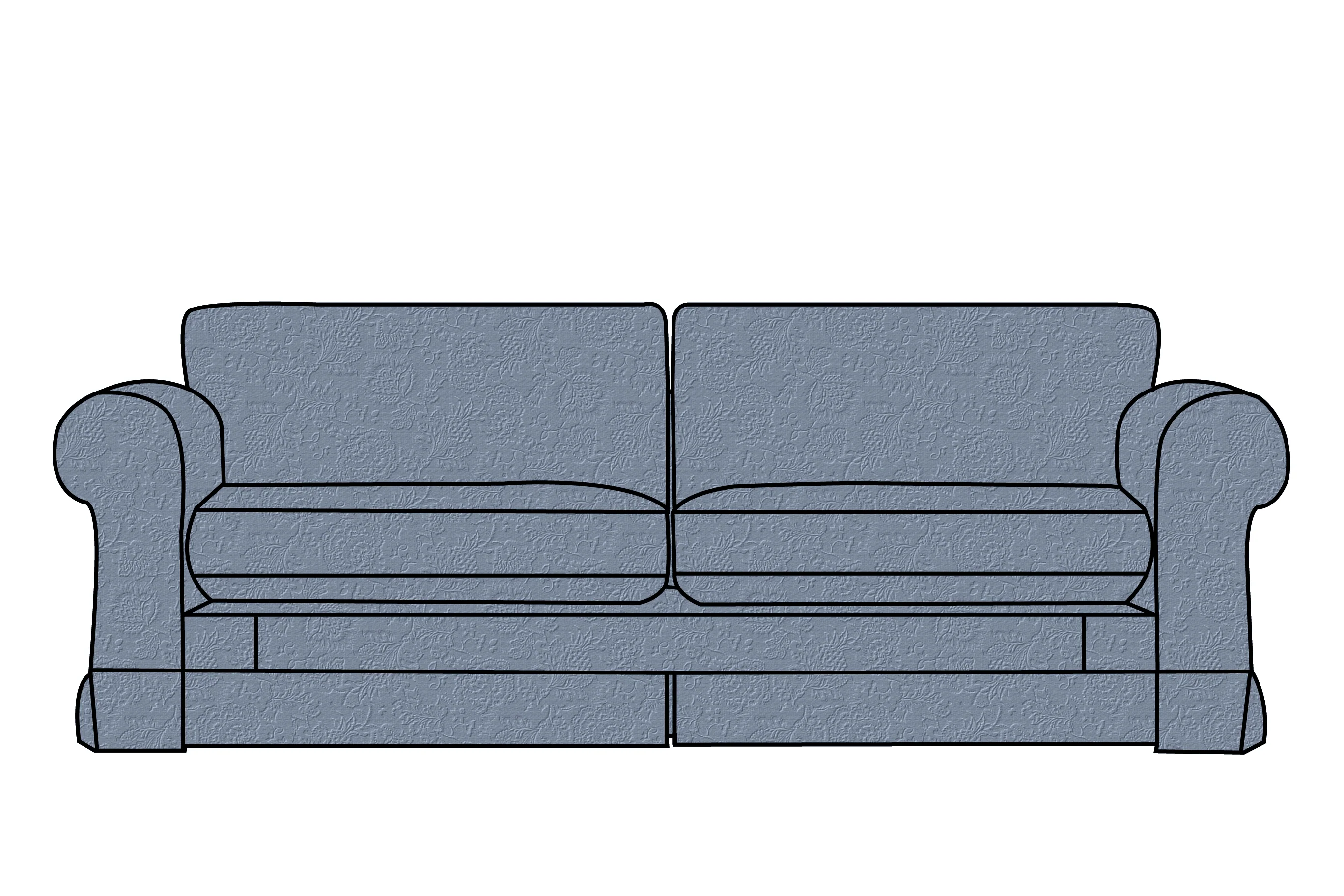 Albany | 4 Seater Extra Loose Cover | Shaftesbury Cornflower Blue