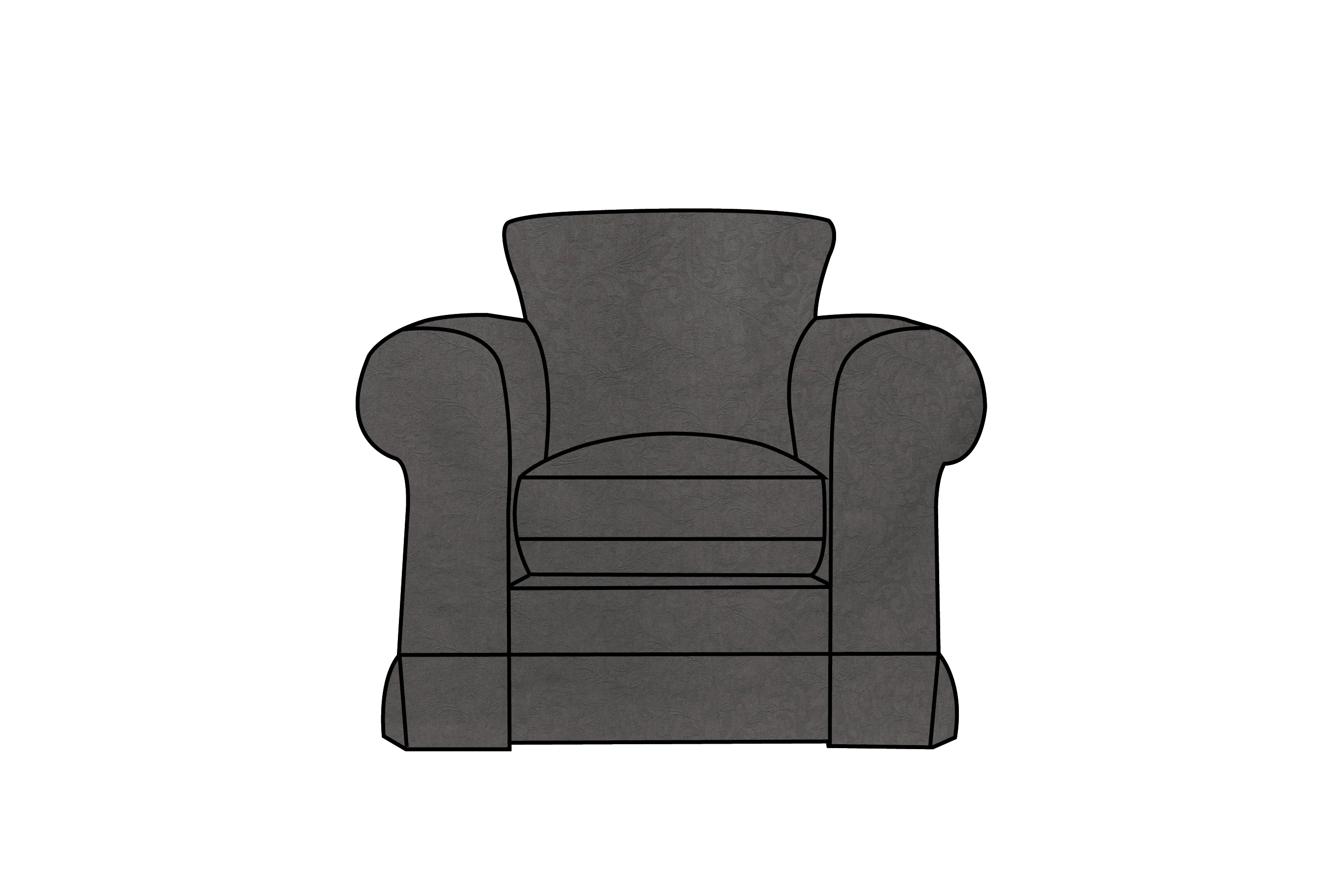 Albany | Club Chair Extra Loose Cover | Kingston Charcoal
