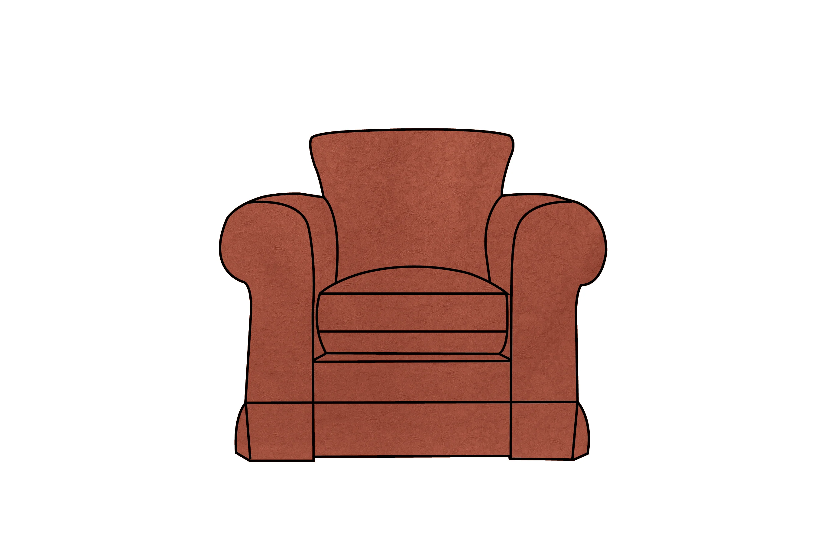 Albany | Club Chair Extra Loose Cover | Kingston Dark Terracotta
