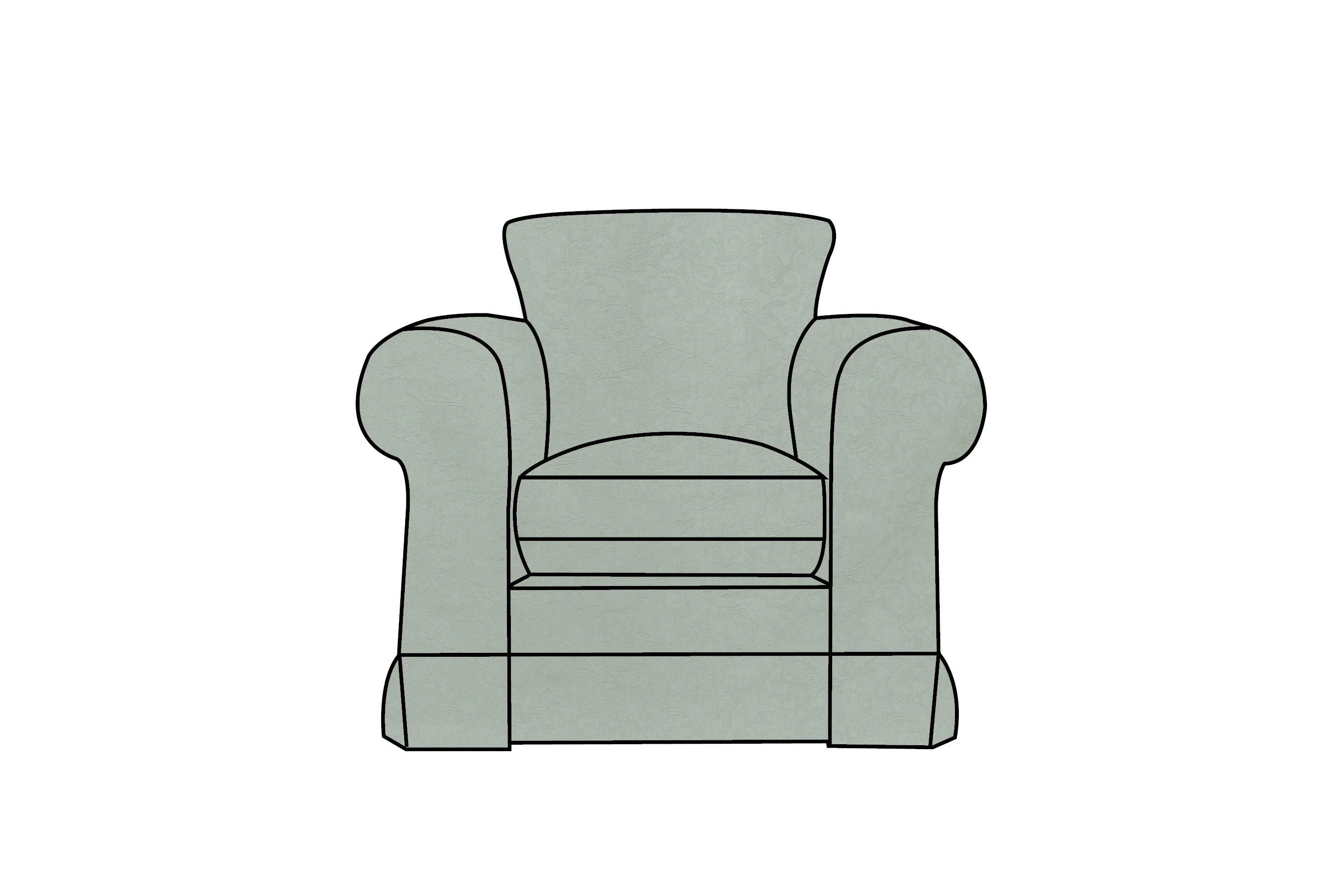 Albany | Club Chair Extra Loose Cover | Kingston Duck Egg