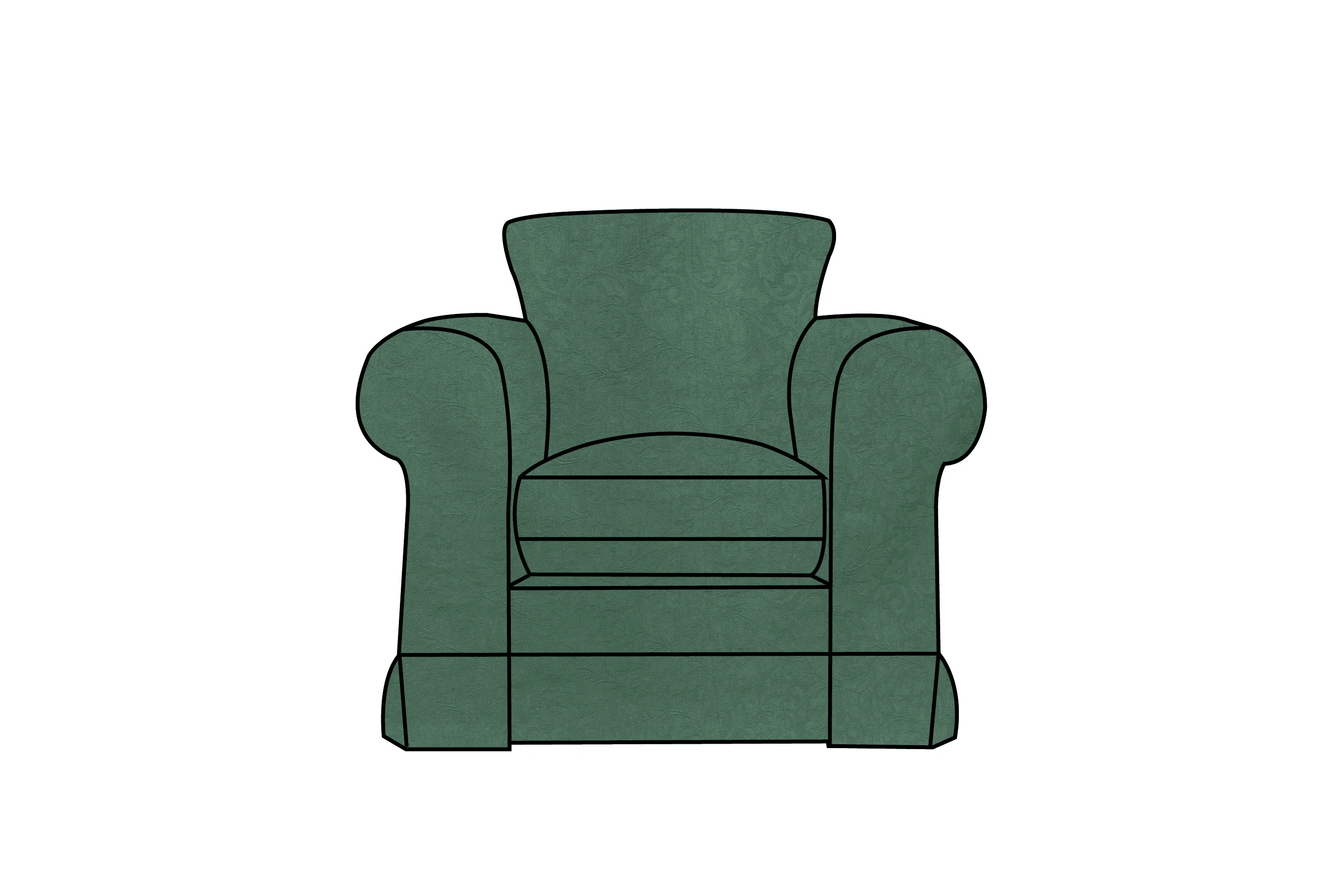 Albany | Club Chair Extra Loose Cover | Kingston Green