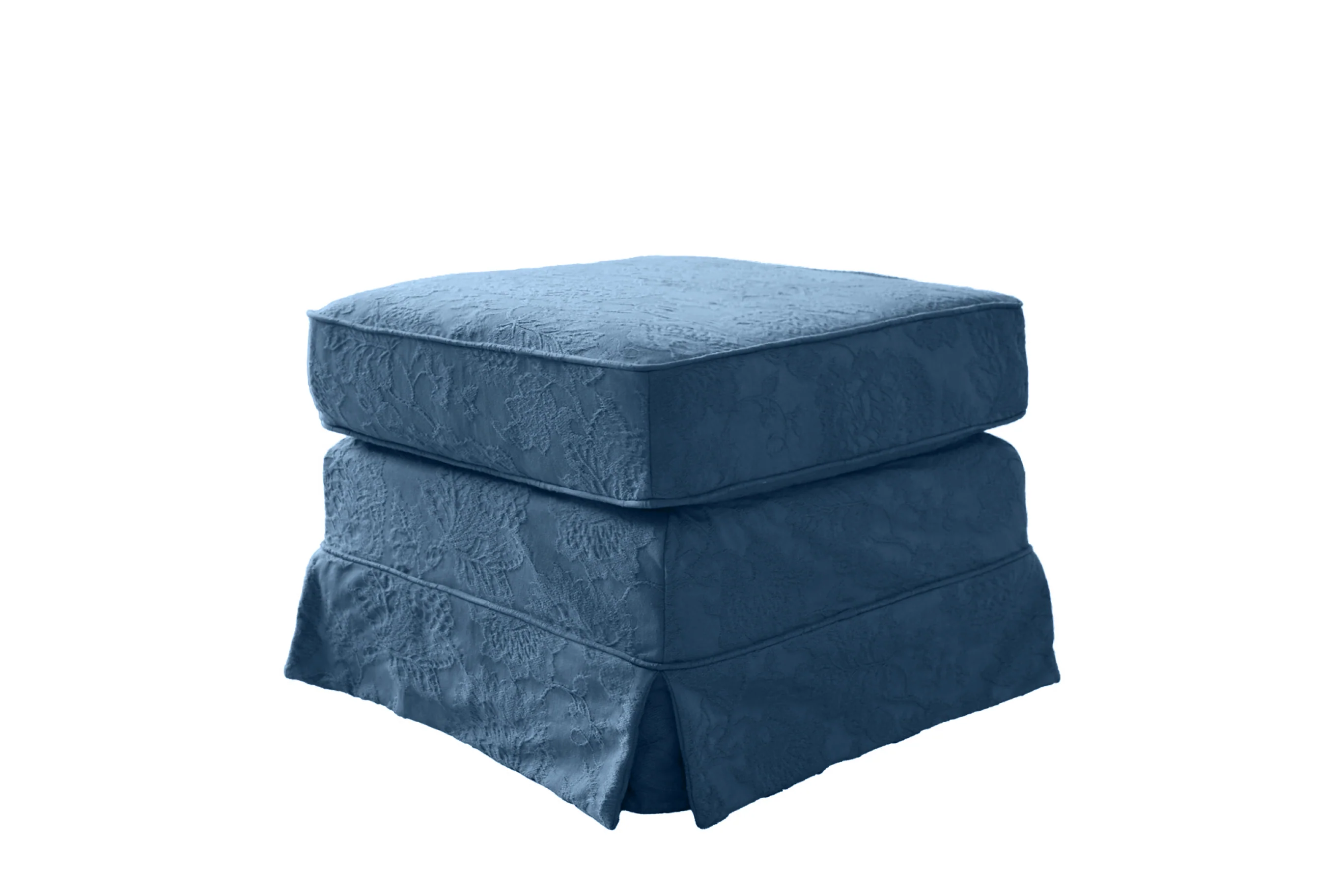 Albany | Footstool Extra Loose Cover | Shaftesbury Blue - Image 2