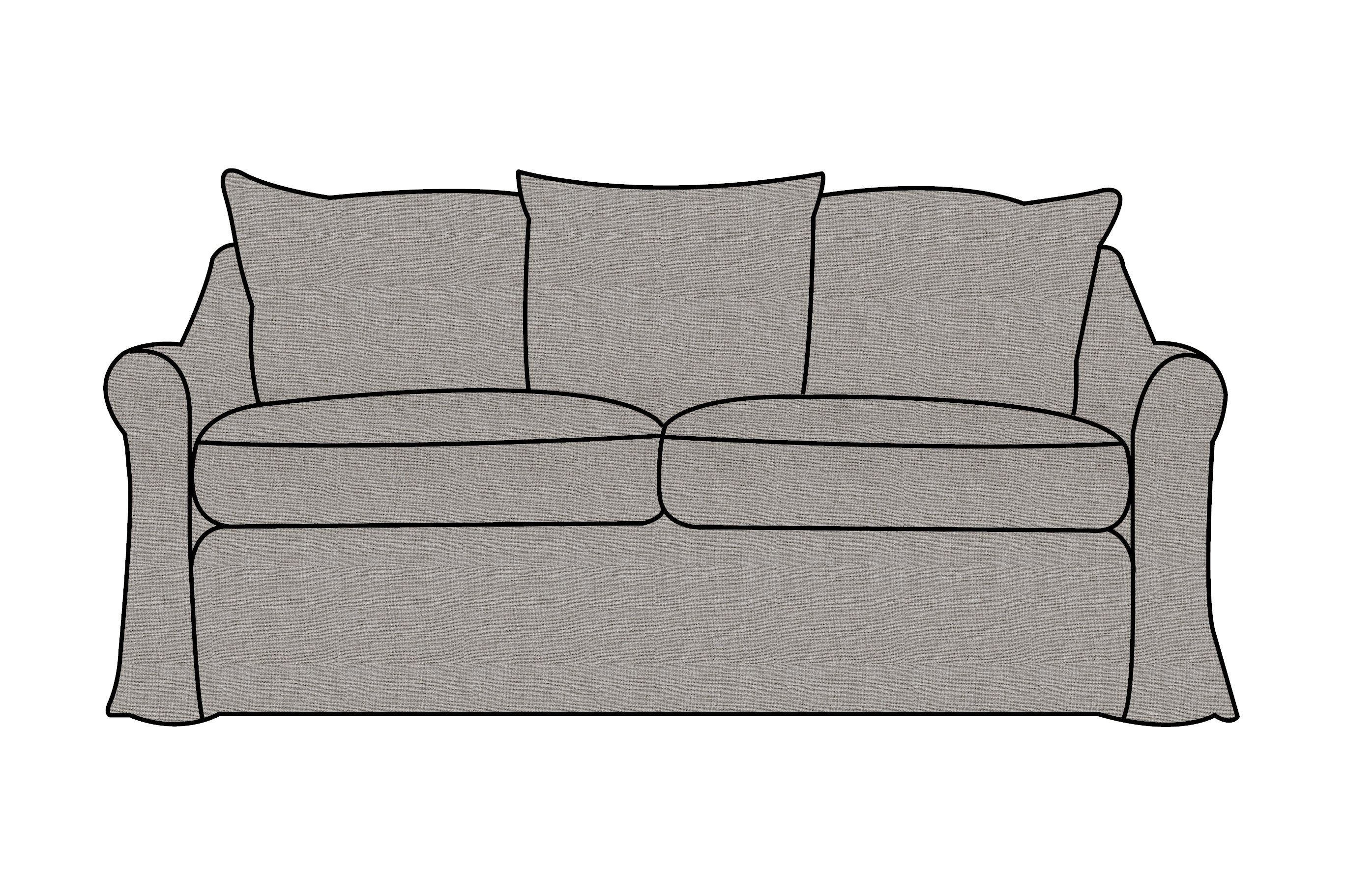 Alice | 3 Seater Extra Loose Cover | Marque Pewter