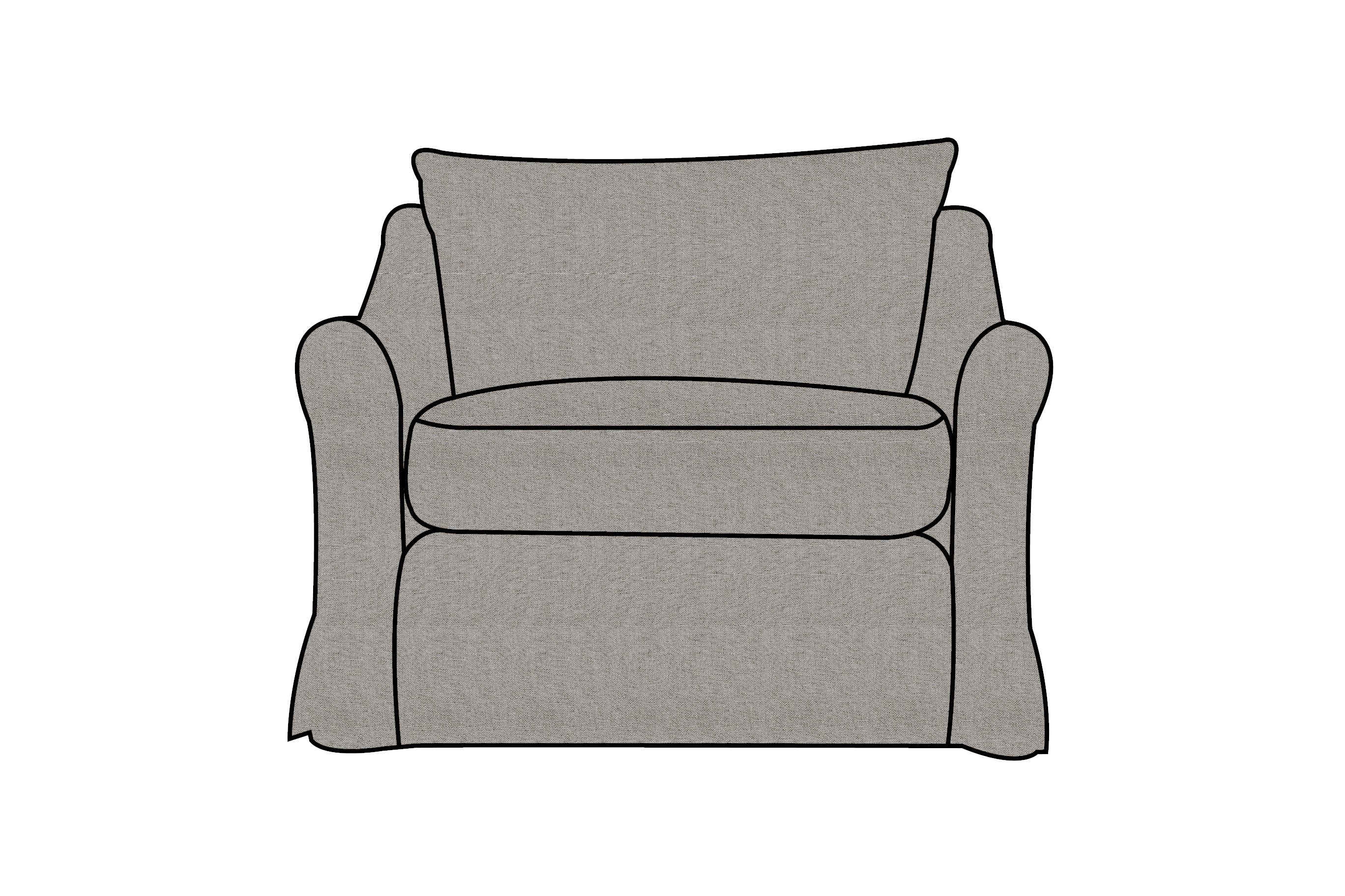 Alice | Love Seat Extra Loose Cover | Marque Pewter