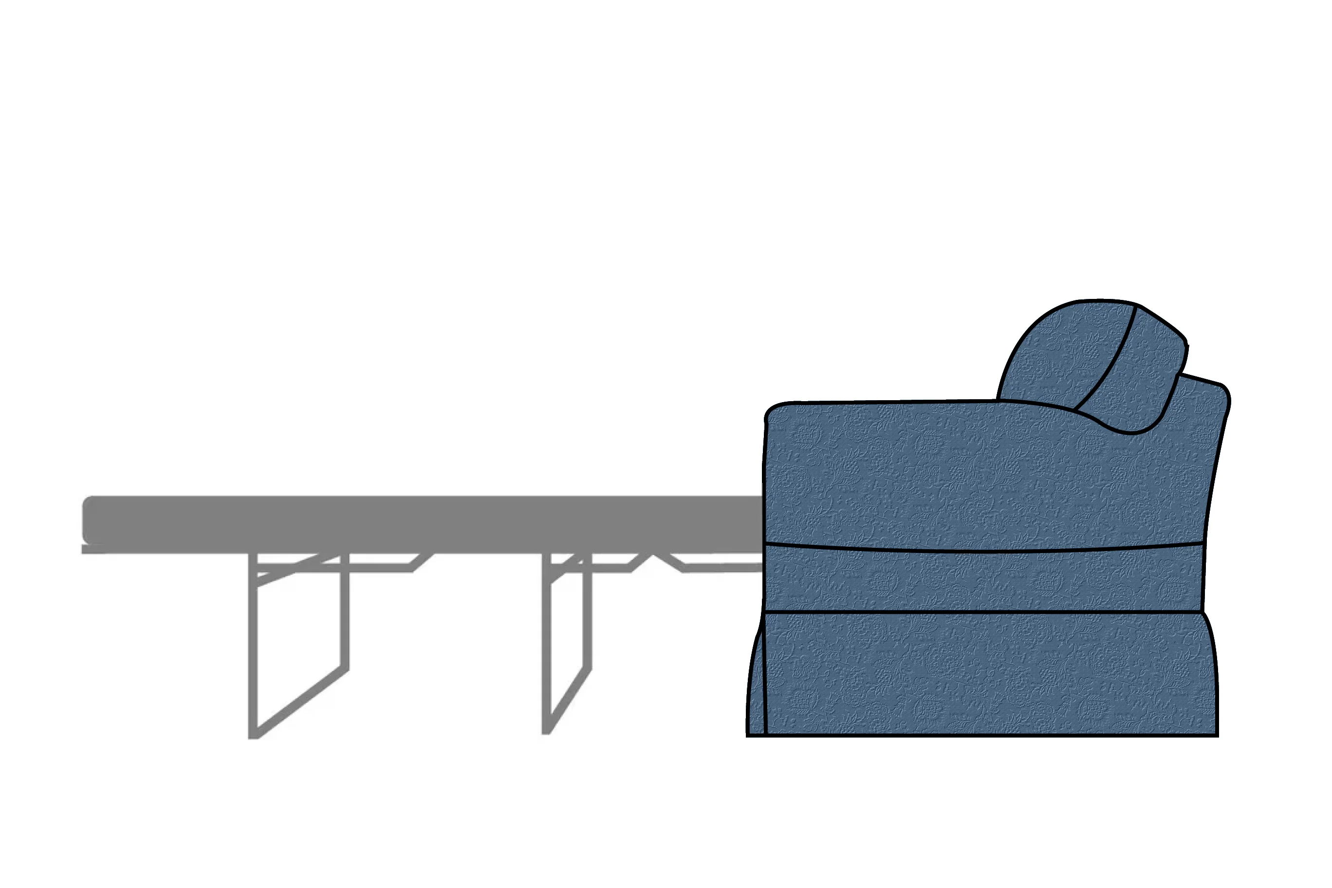 Banbury | Sofa Bed Extra Loose Cover | Shaftesbury Blue