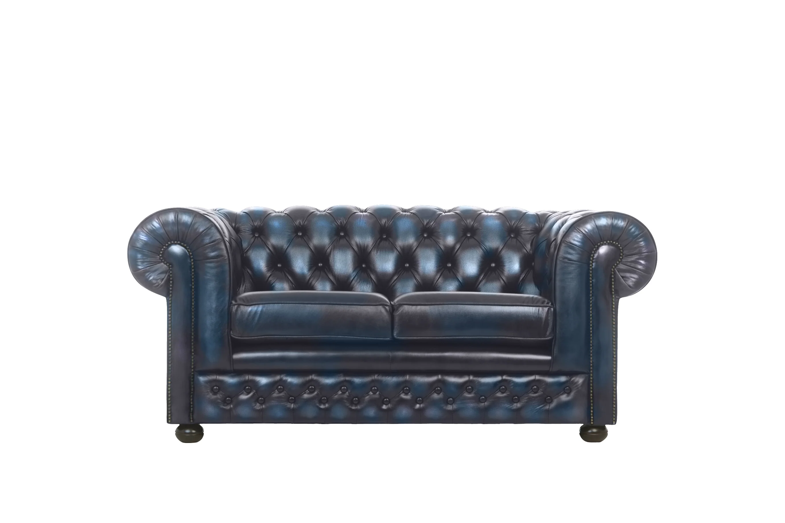 Chesterfield | 2 Seater Sofa | Antique Blue - Image 2