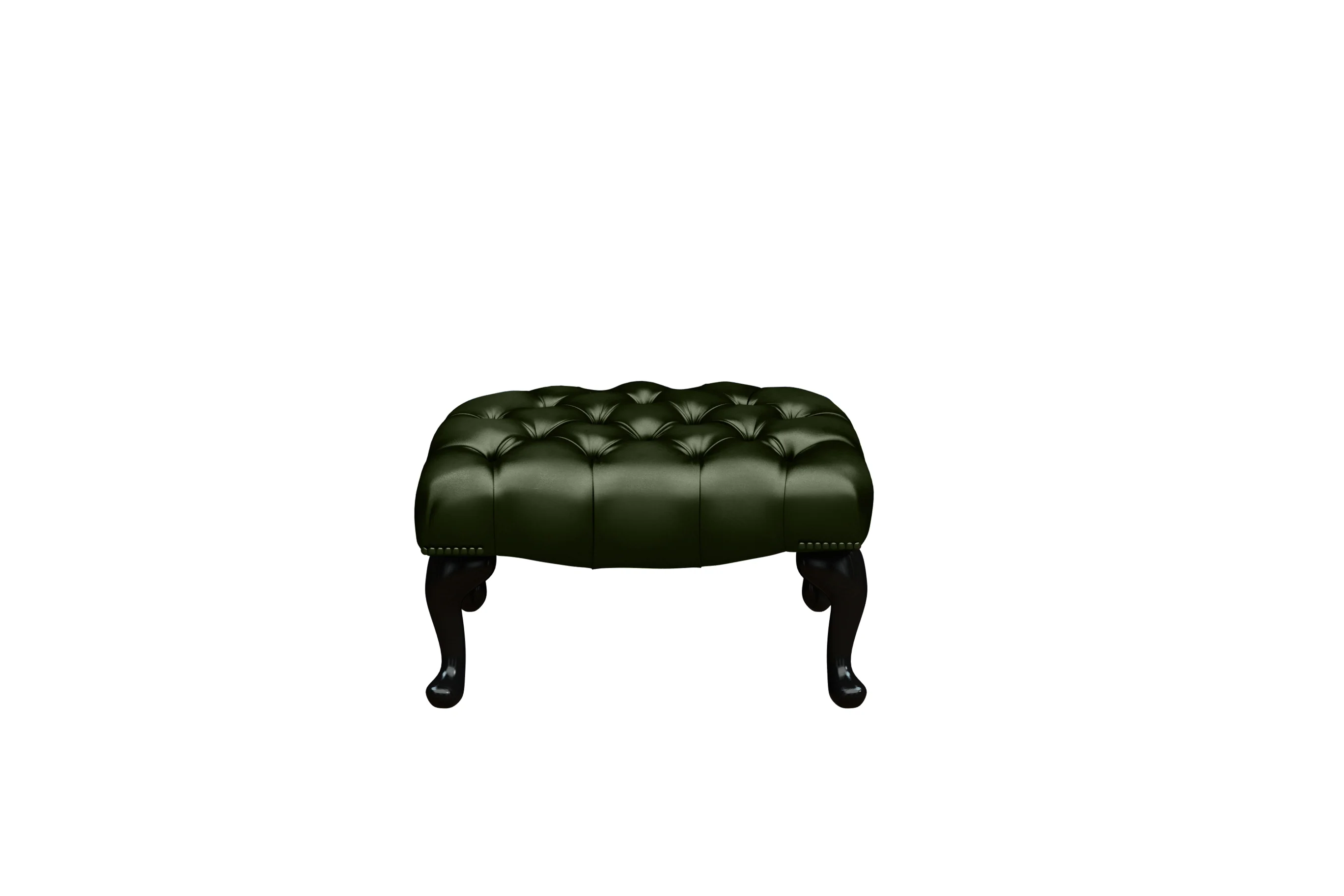 Chesterfield | Queen Anne Footstool | Antique Green