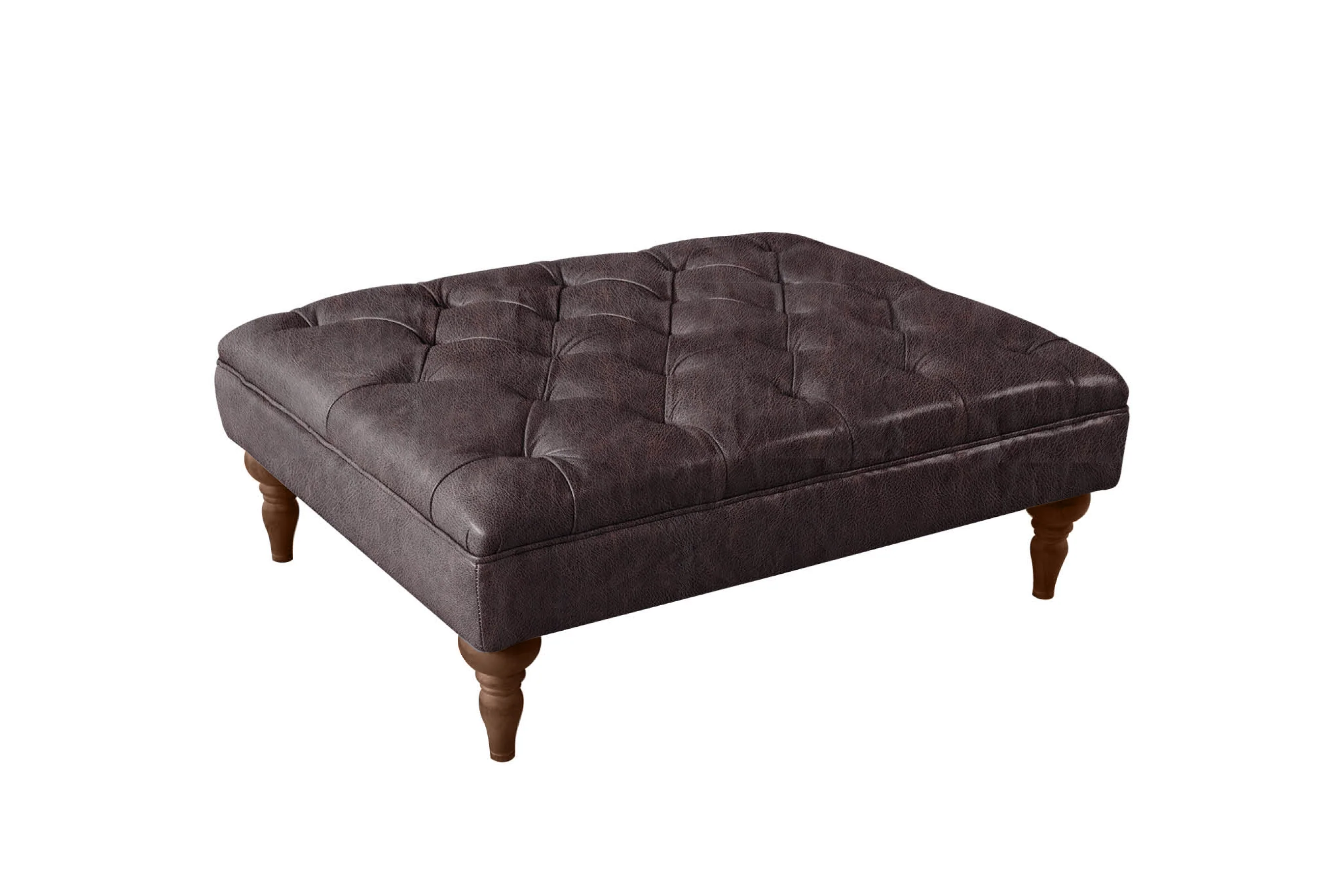 Earl | Large Button Bench Footstool | Vintage Rosewood