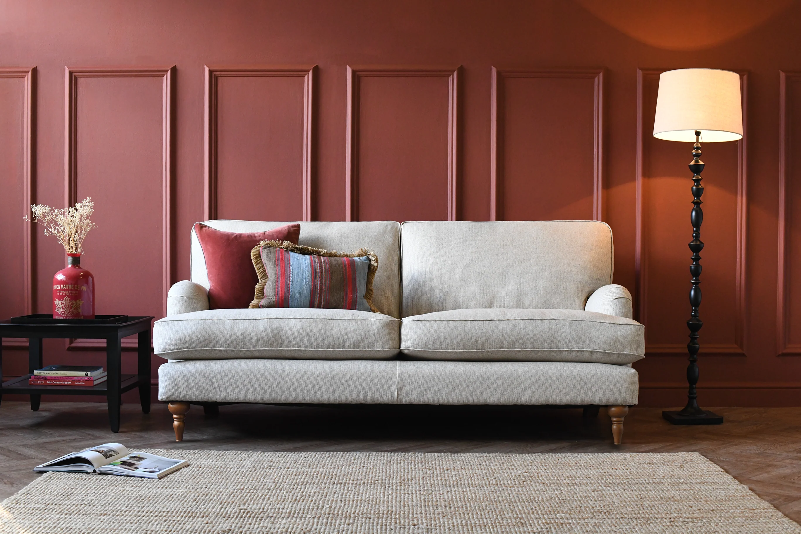 Florence | 3 Seater Sofa | Heather Herringbone Flax