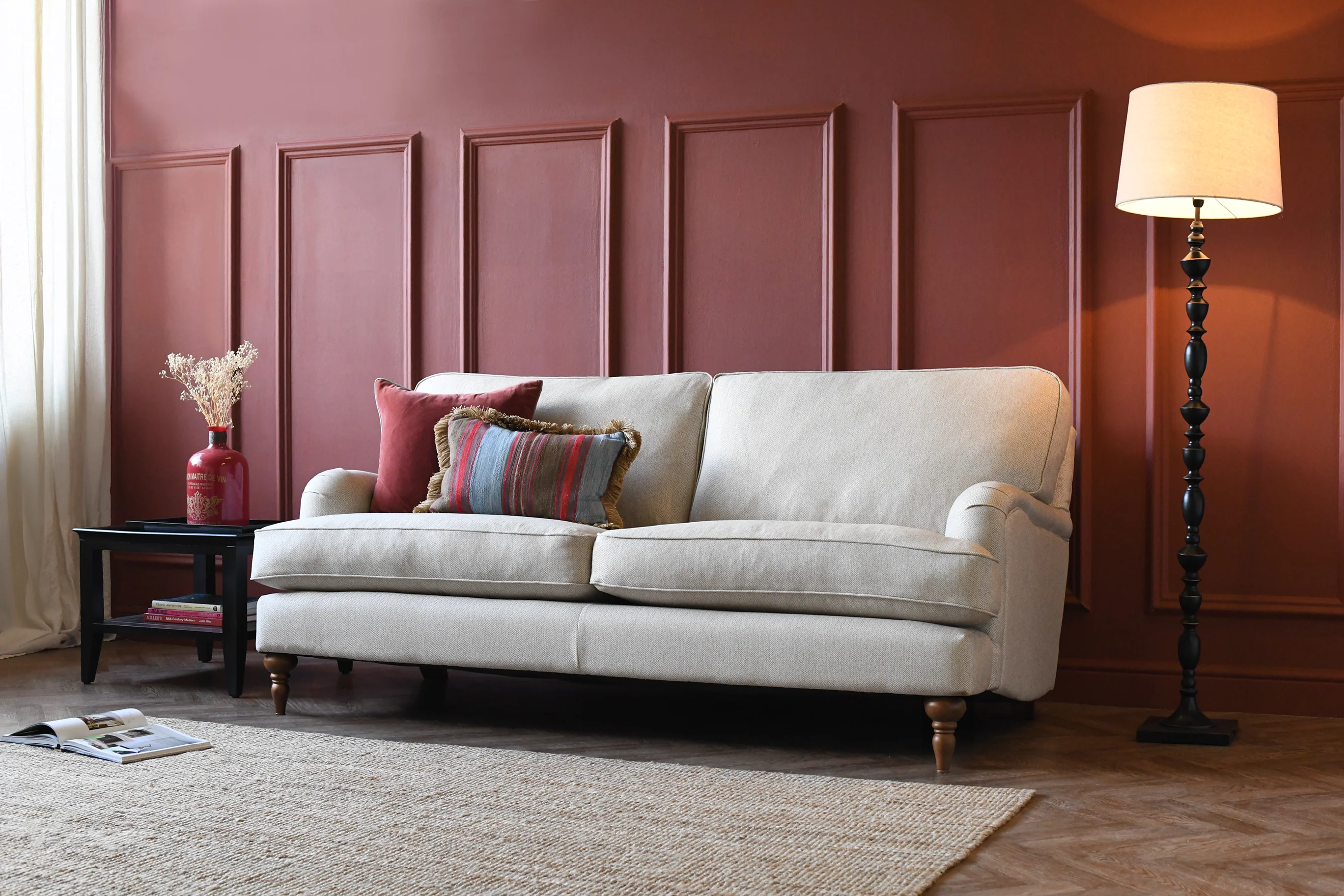 Florence | 3 Seater Sofa | Heather Herringbone Flax - Image 2