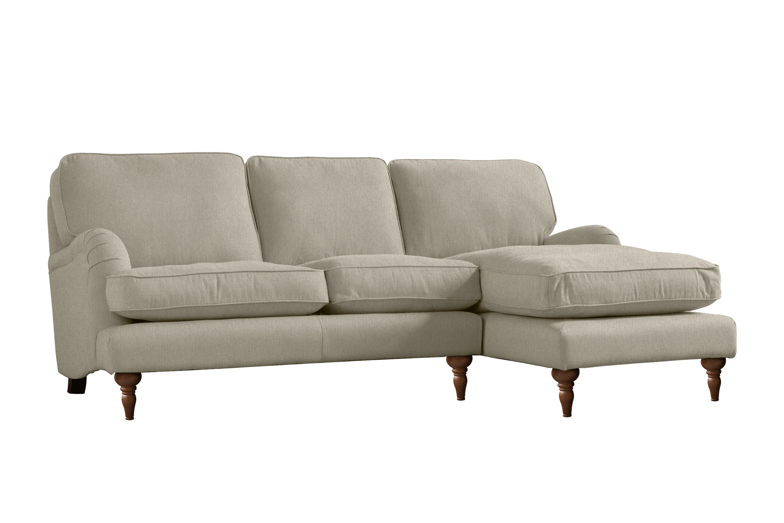 Florence | Chaise Sofa Option 1 | Heather Herringbone Flax
