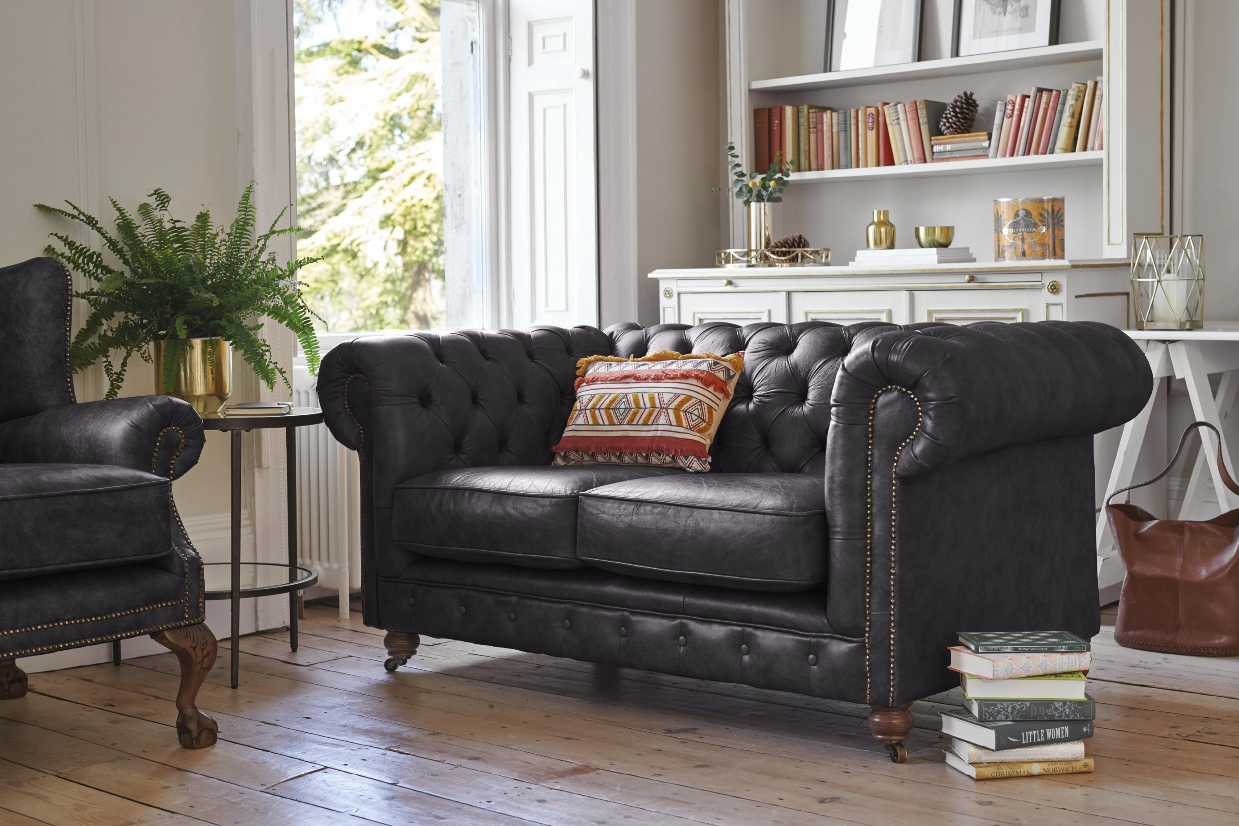 Grand Chesterfield | 2 Seater Sofa | Vintage Slate - Image 2
