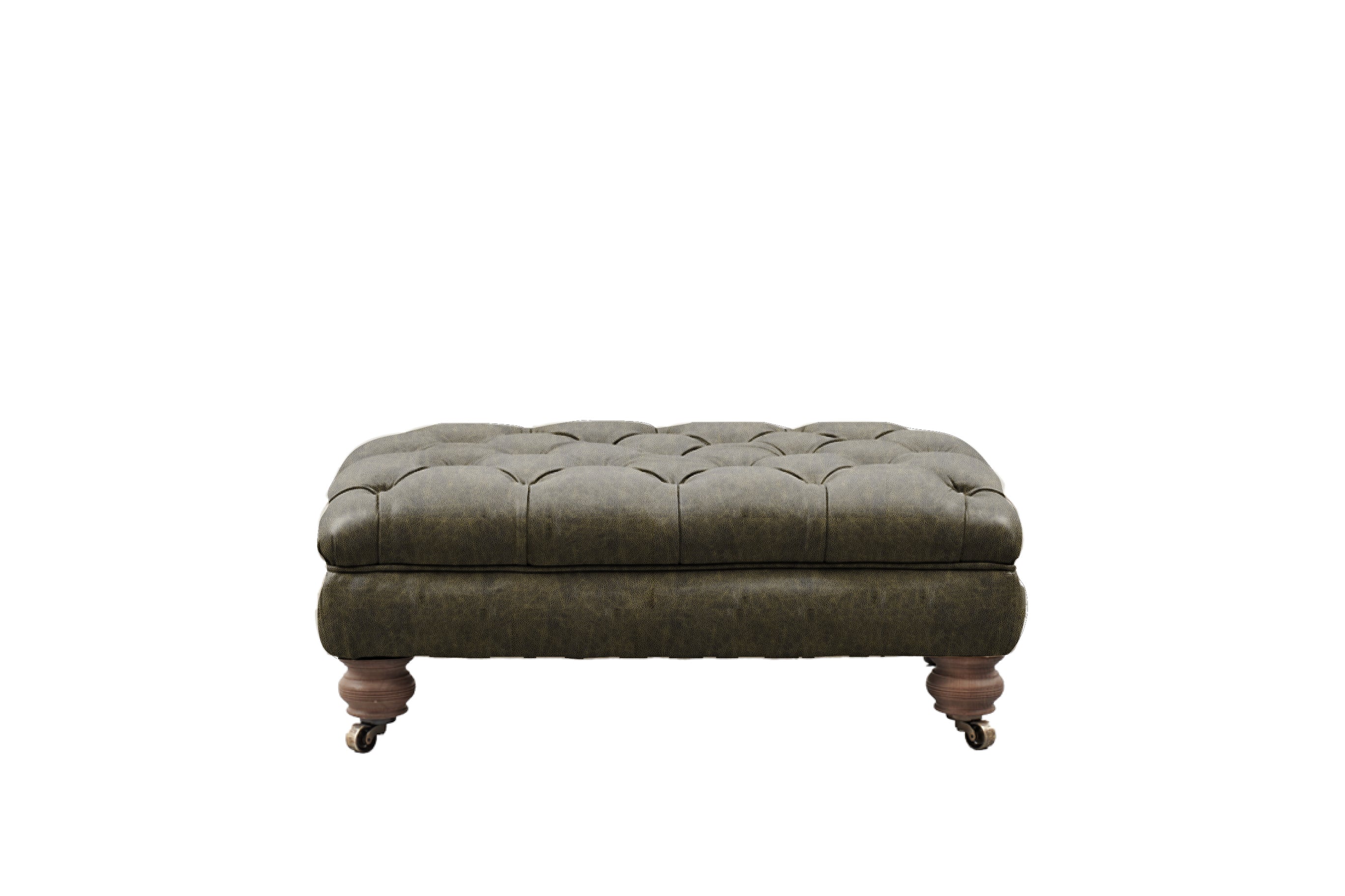 Grand Chesterfield | Bench Footstool | Vintage Green