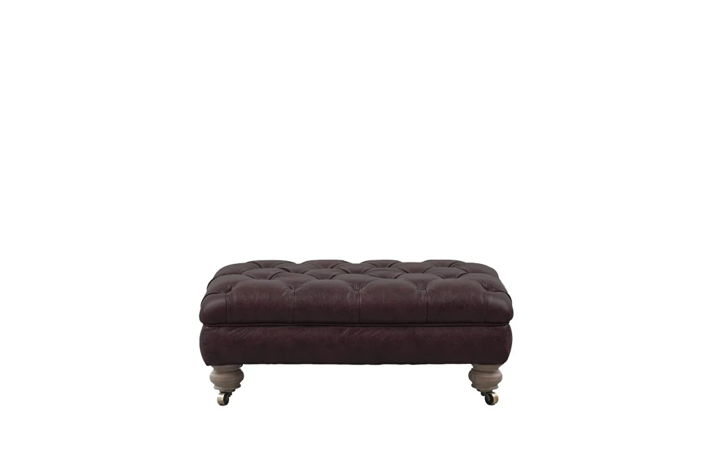 Grand Chesterfield | Bench Footstool | Vintage Rosewood