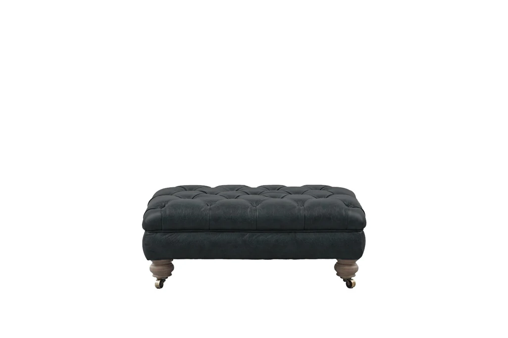 Grand Chesterfield | Bench Footstool | Vintage Slate