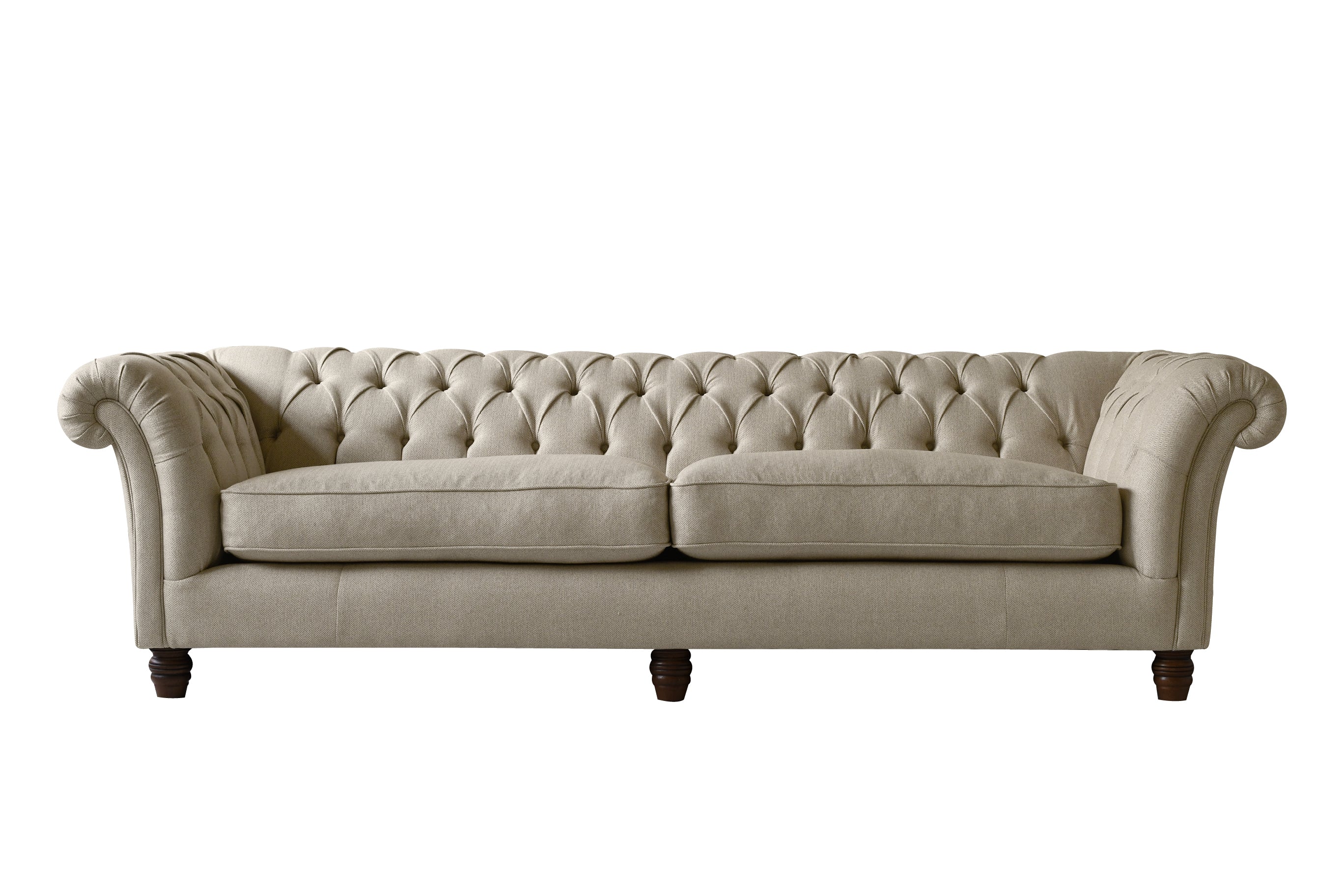 Grosvenor | 4 Seater Sofa | Heather Herringbone Flax - Image 2
