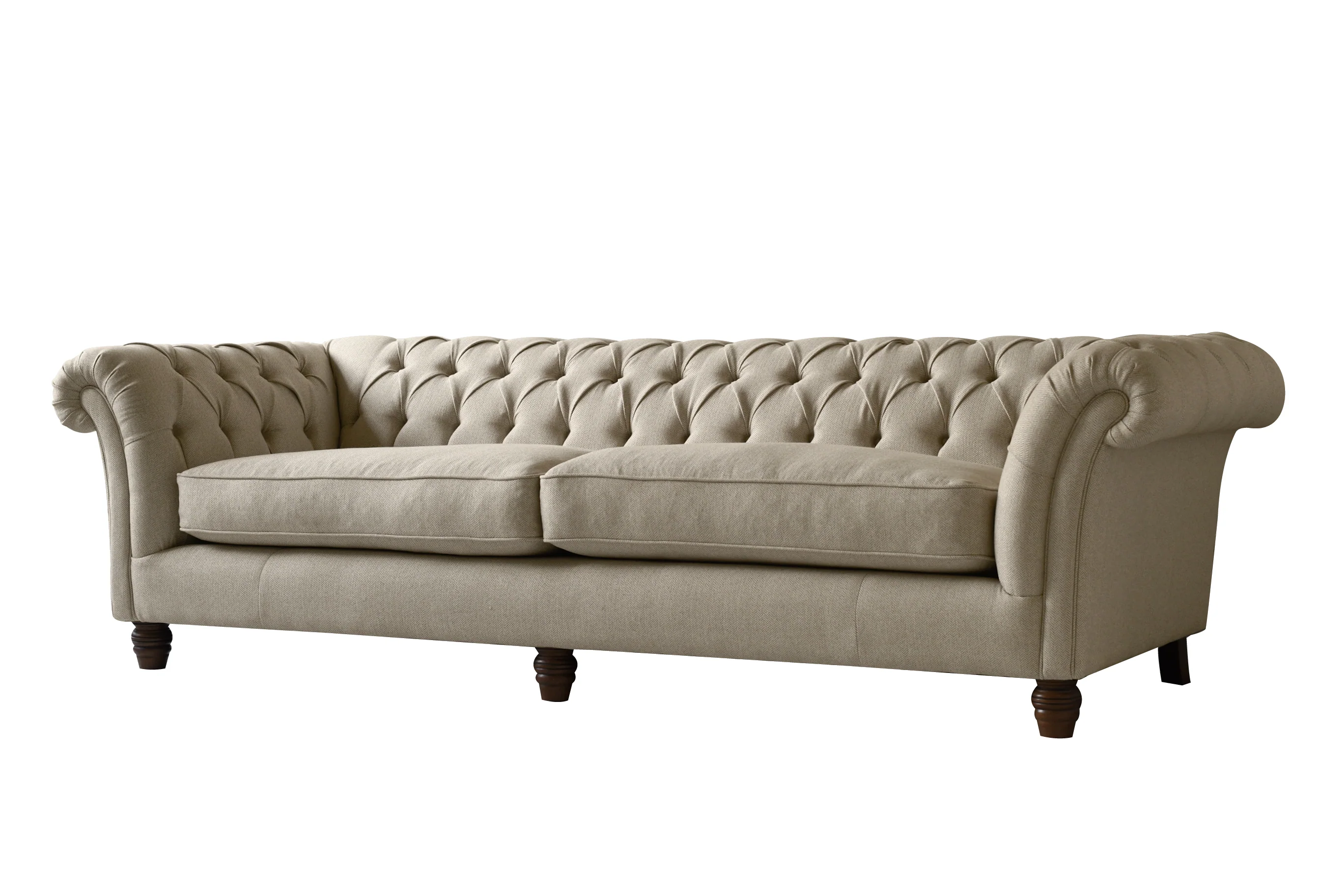 Grosvenor | 4 Seater Sofa | Heather Herringbone Flax - Image 3
