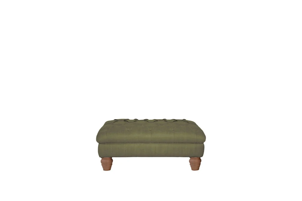 Grosvenor | Button Bench Footstool | Opulence Olive Green