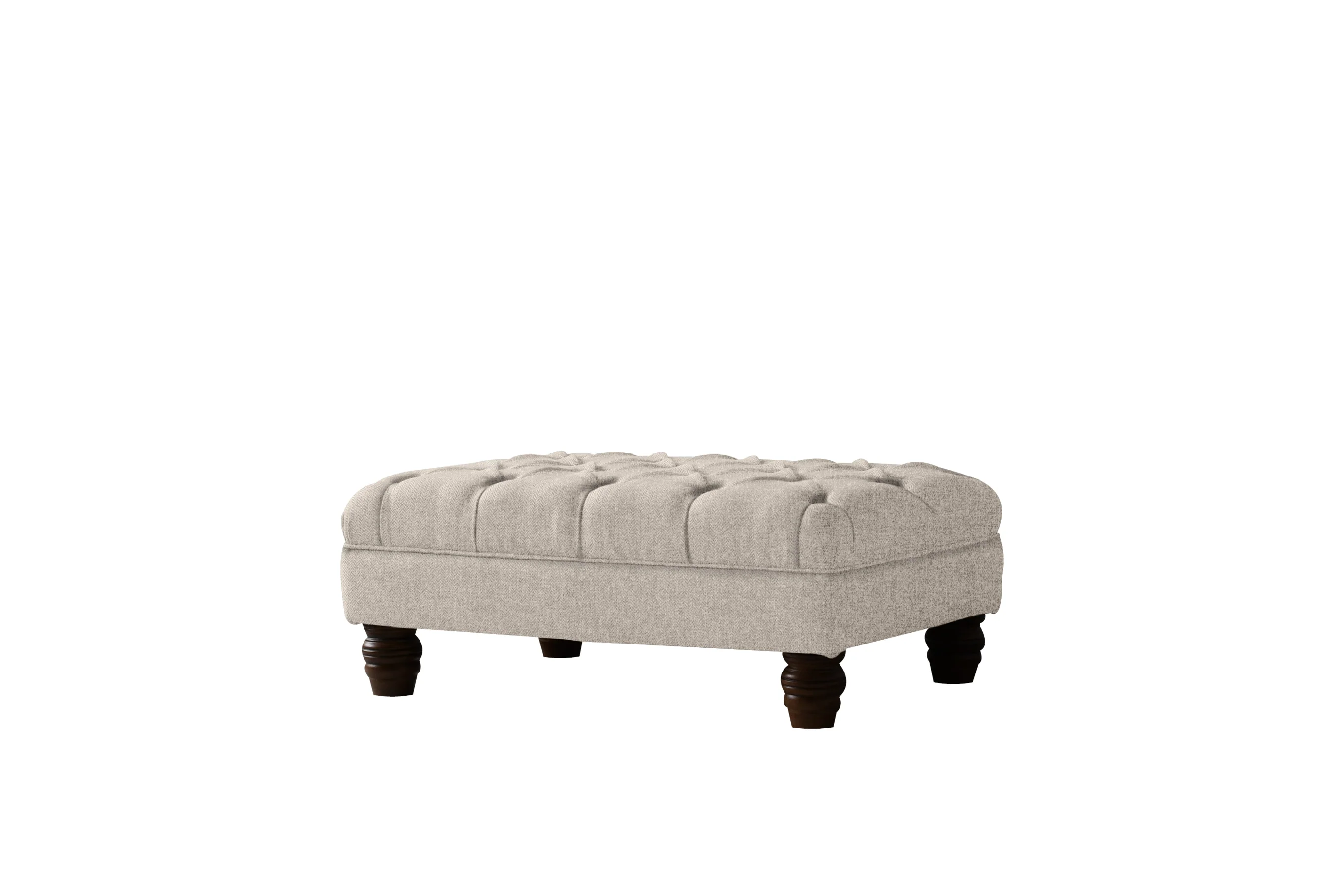 Grosvenor | Button Bench Footstool | Orly Pebble