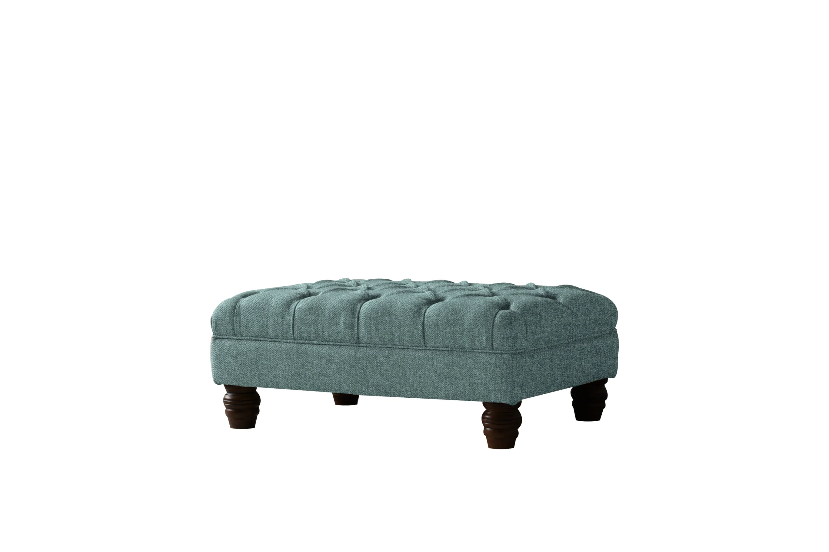 Grosvenor | Button Bench Footstool | Orly Teal