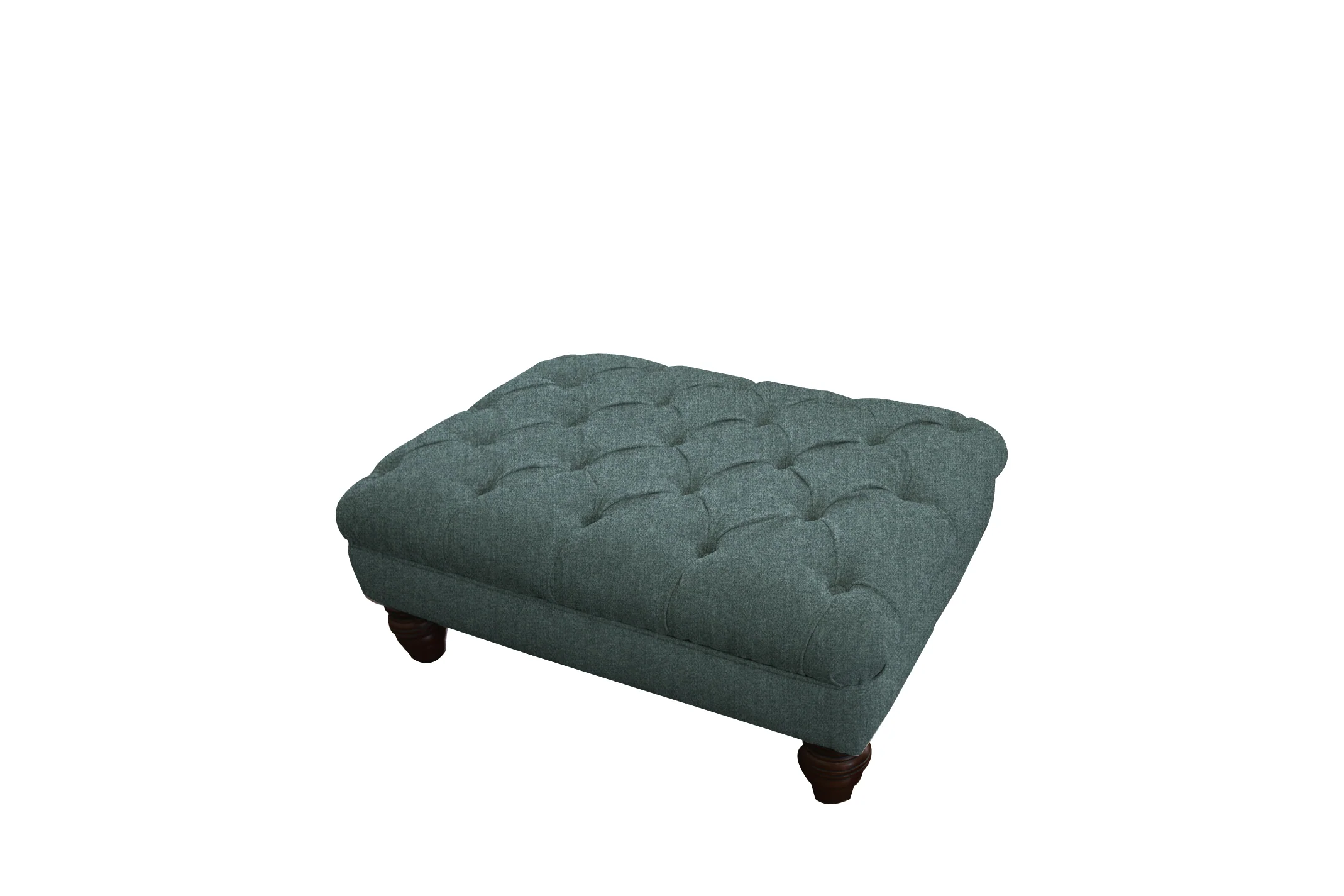 Grosvenor | Button Bench Footstool | Orly Teal - Image 2