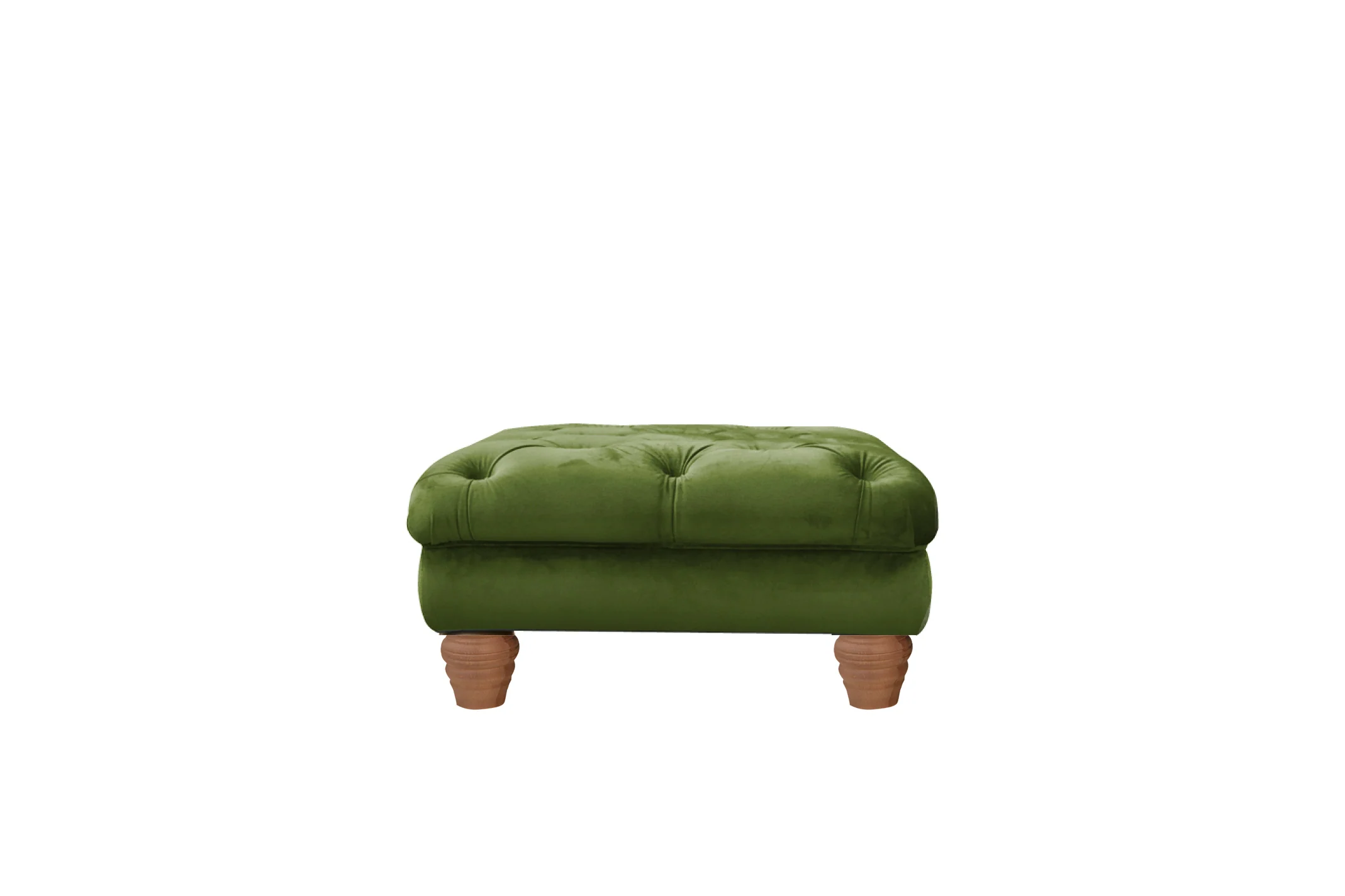 Grosvenor | Button Footstool | Opulence Olive Green