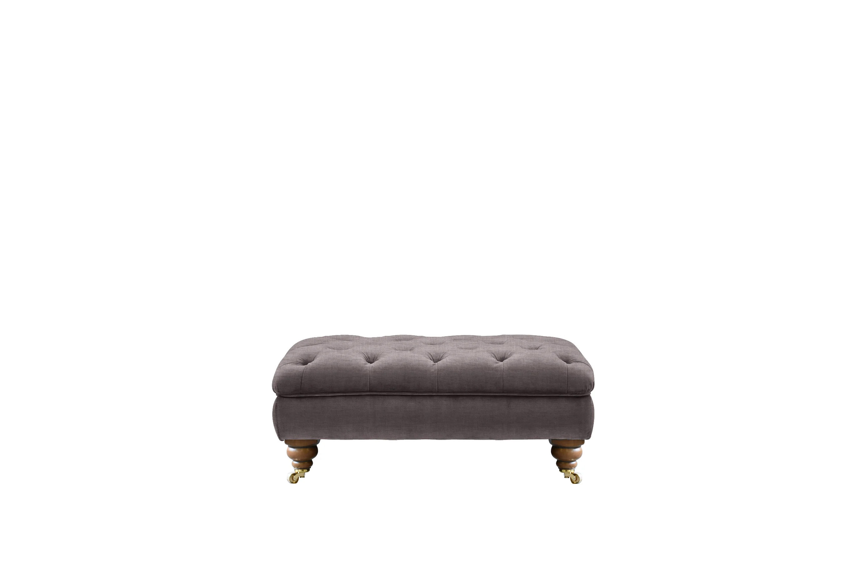 Hampton | Button Bench Footstool | Brunswick Slate Grey