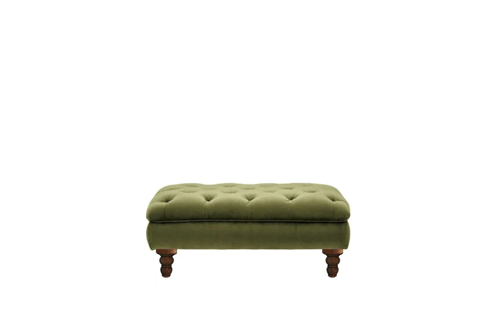 Hampton | Button Bench Footstool | Opulence Olive Green