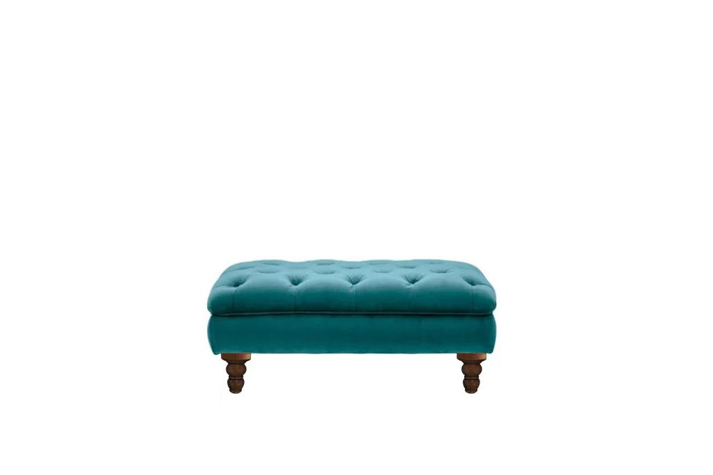 Hampton | Button Bench Footstool | Opulence Teal