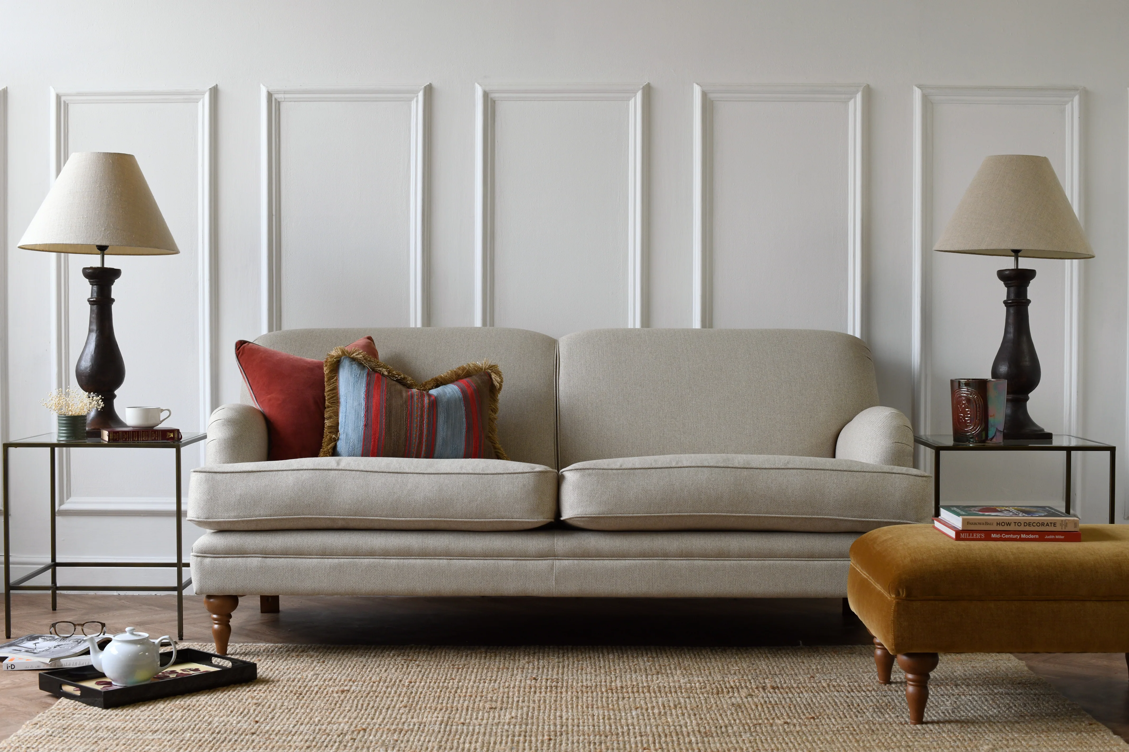 Jasper | 3 Seater Sofa | Heather Herringbone Flax - Image 2