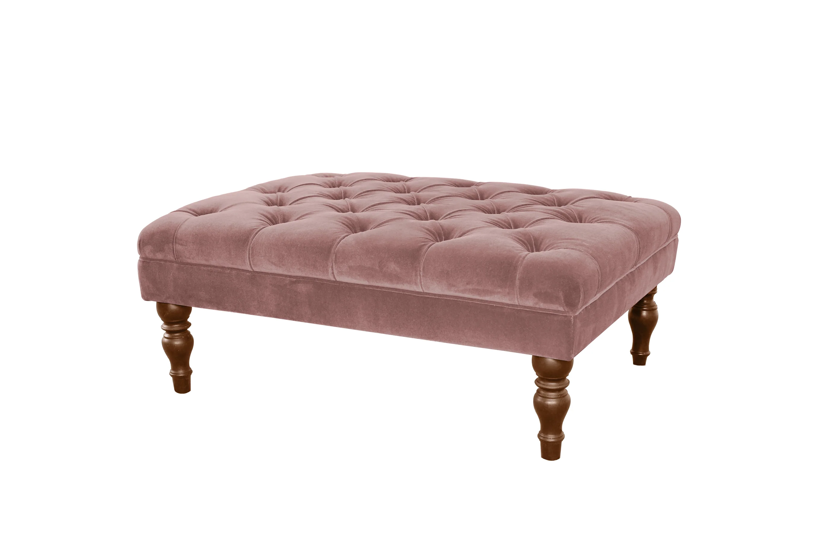 Morgan | Large Button Bench Footstool | Manolo Dusky Pink