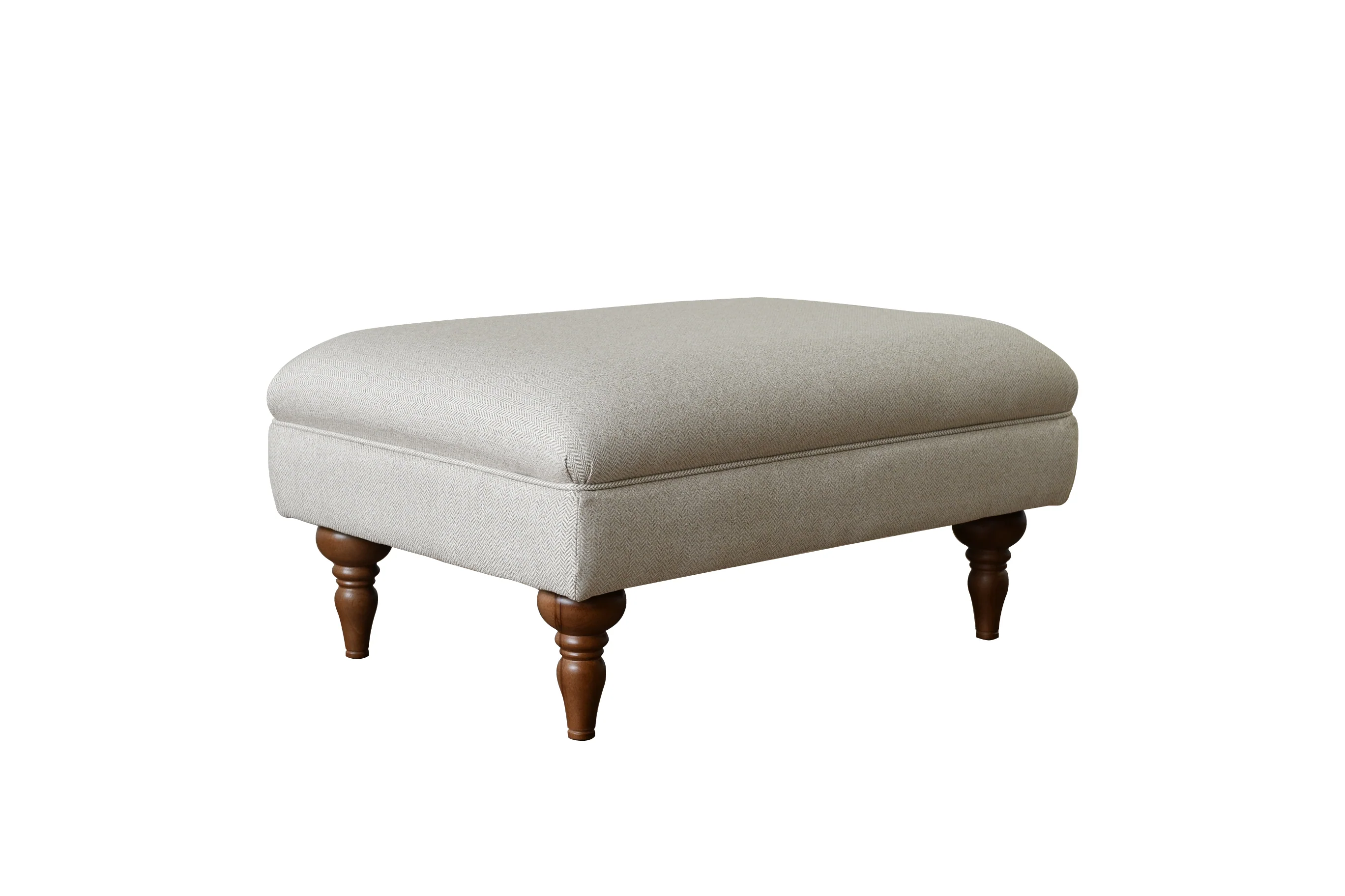 Jasper | Bench Footstool | Heather Herringbone Flax