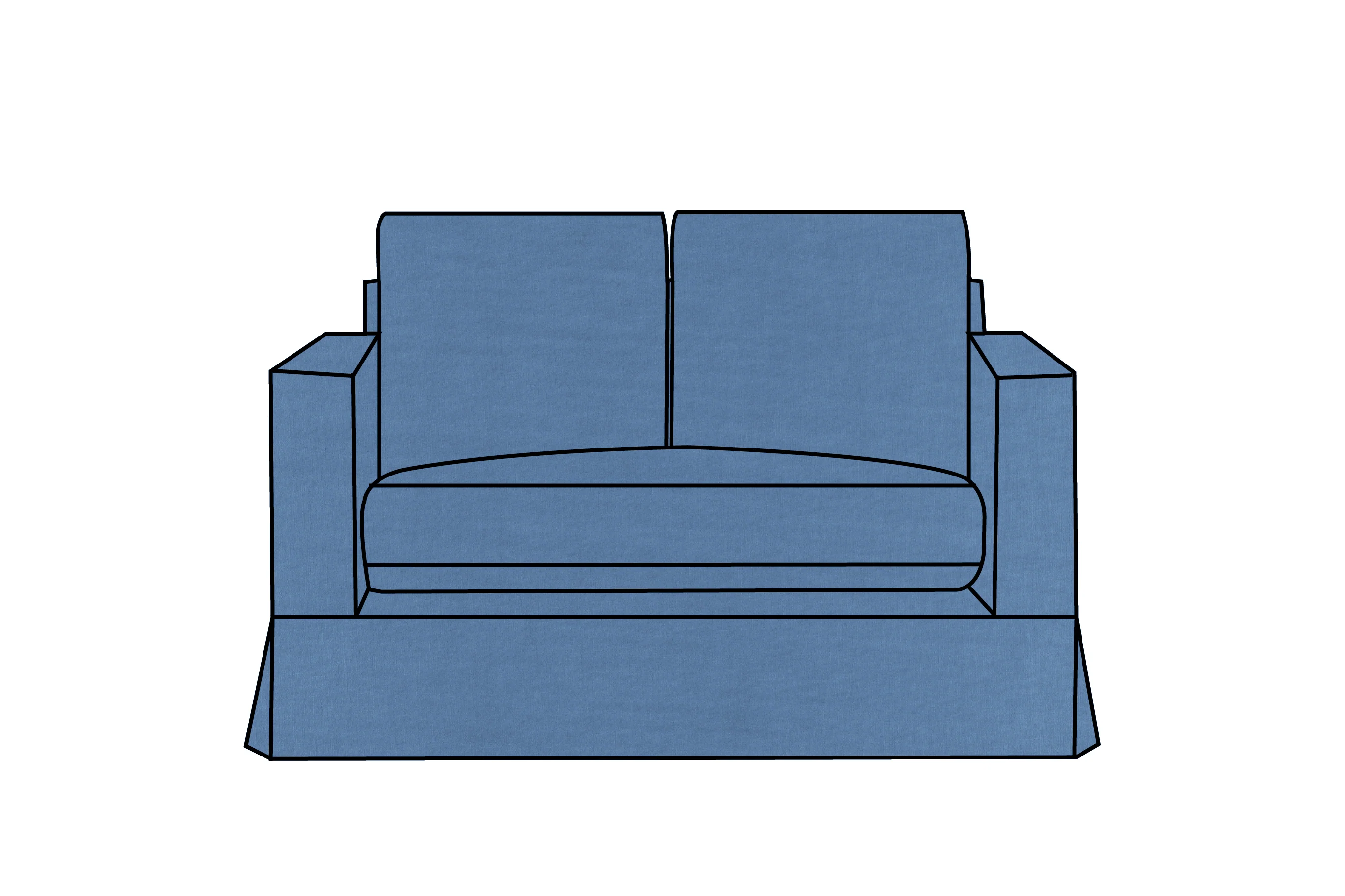 Kate | 2 Seater Extra Loose Cover | Capri Blue