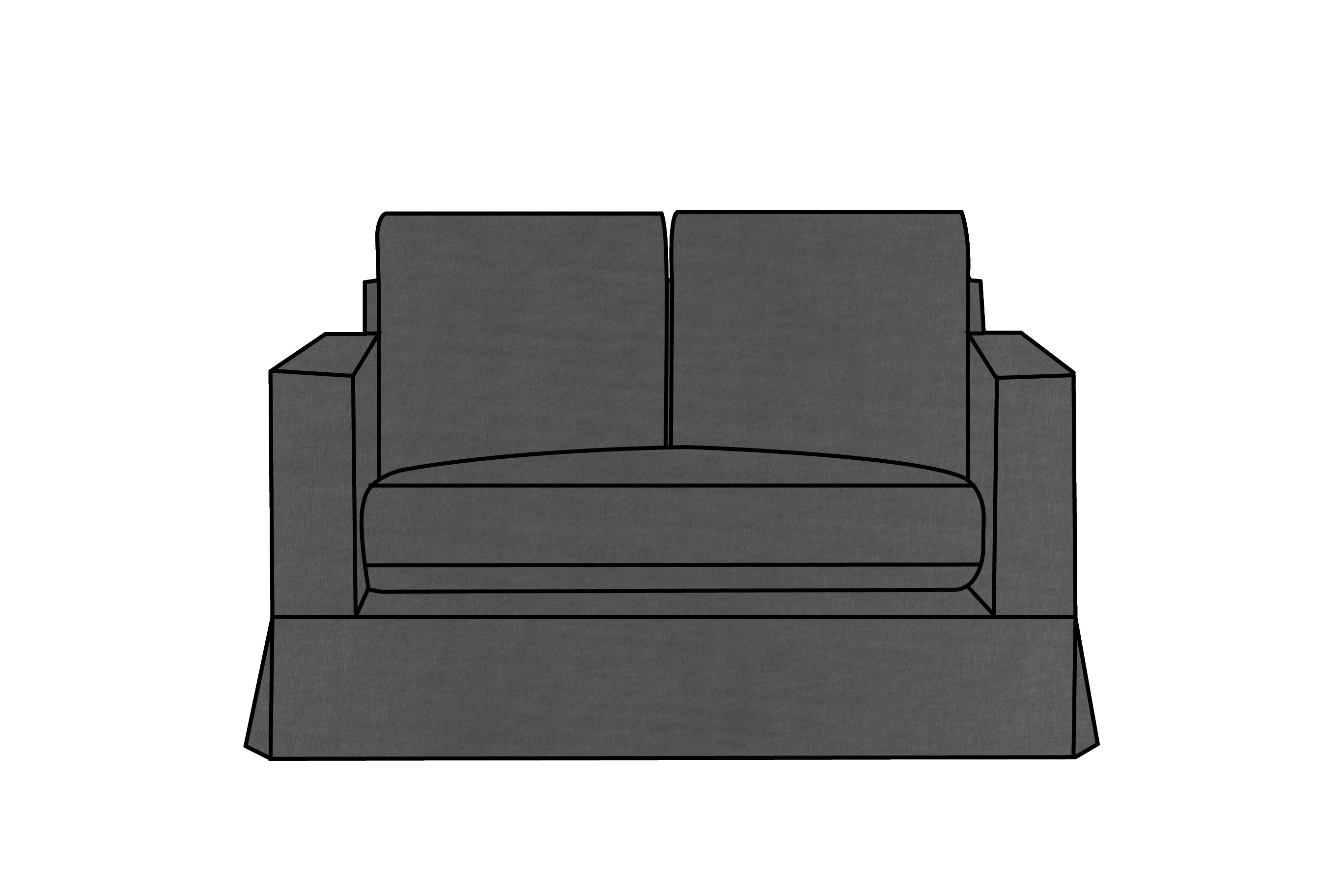 Kate | 2 Seater Extra Loose Cover | Capri Dark Grey