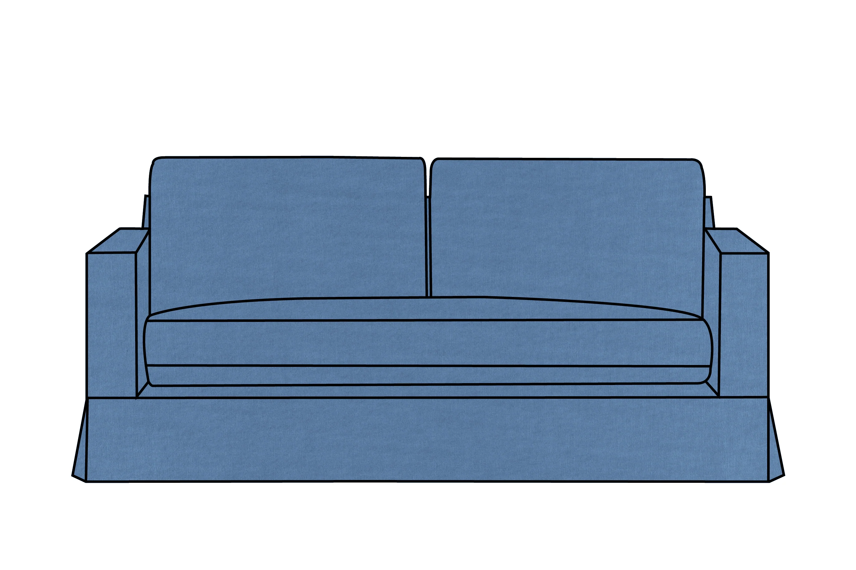 Kate | 3 Seater Extra Loose Cover | Capri Blue