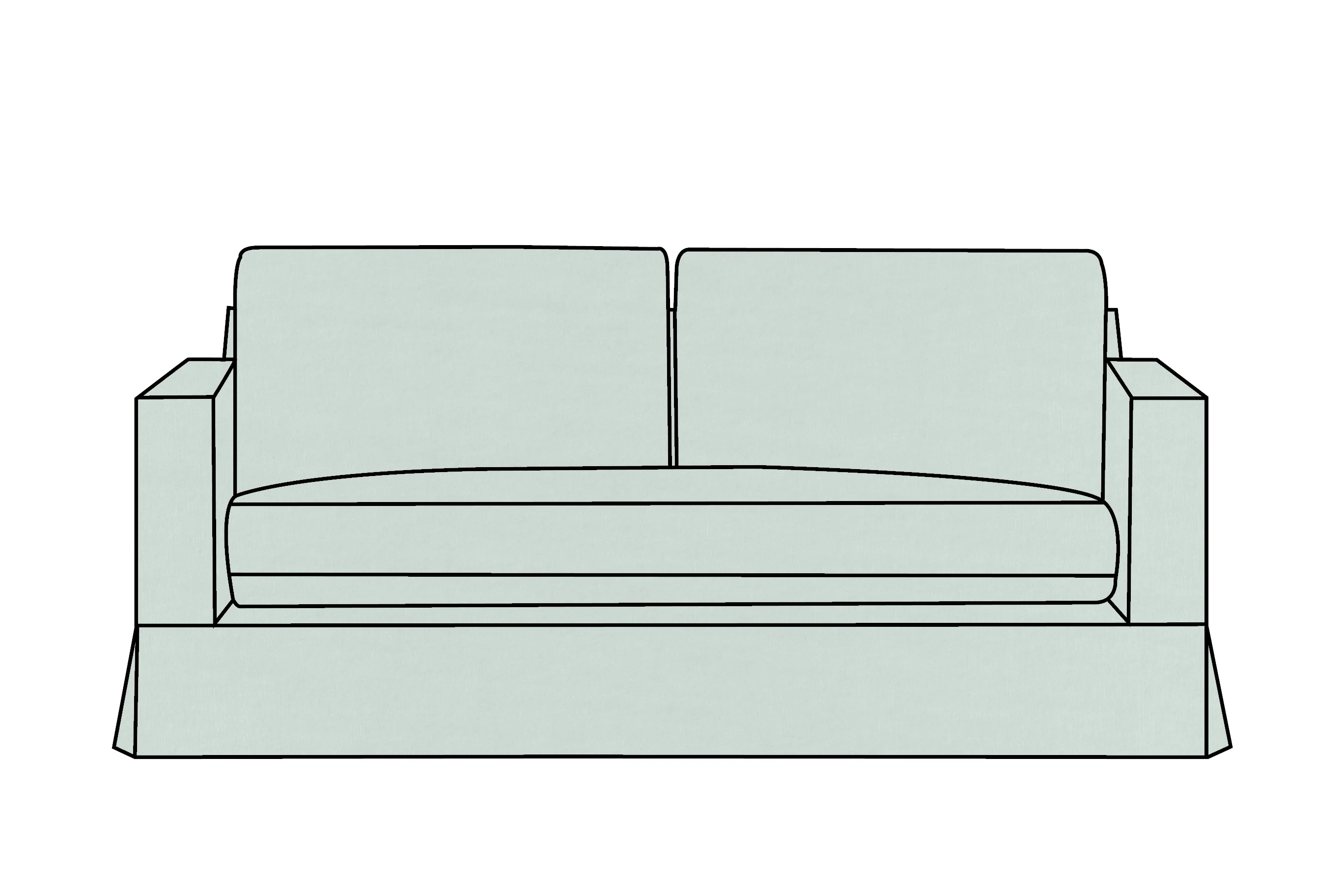 Kate | 3 Seater Extra Loose Cover | Capri Duck Egg