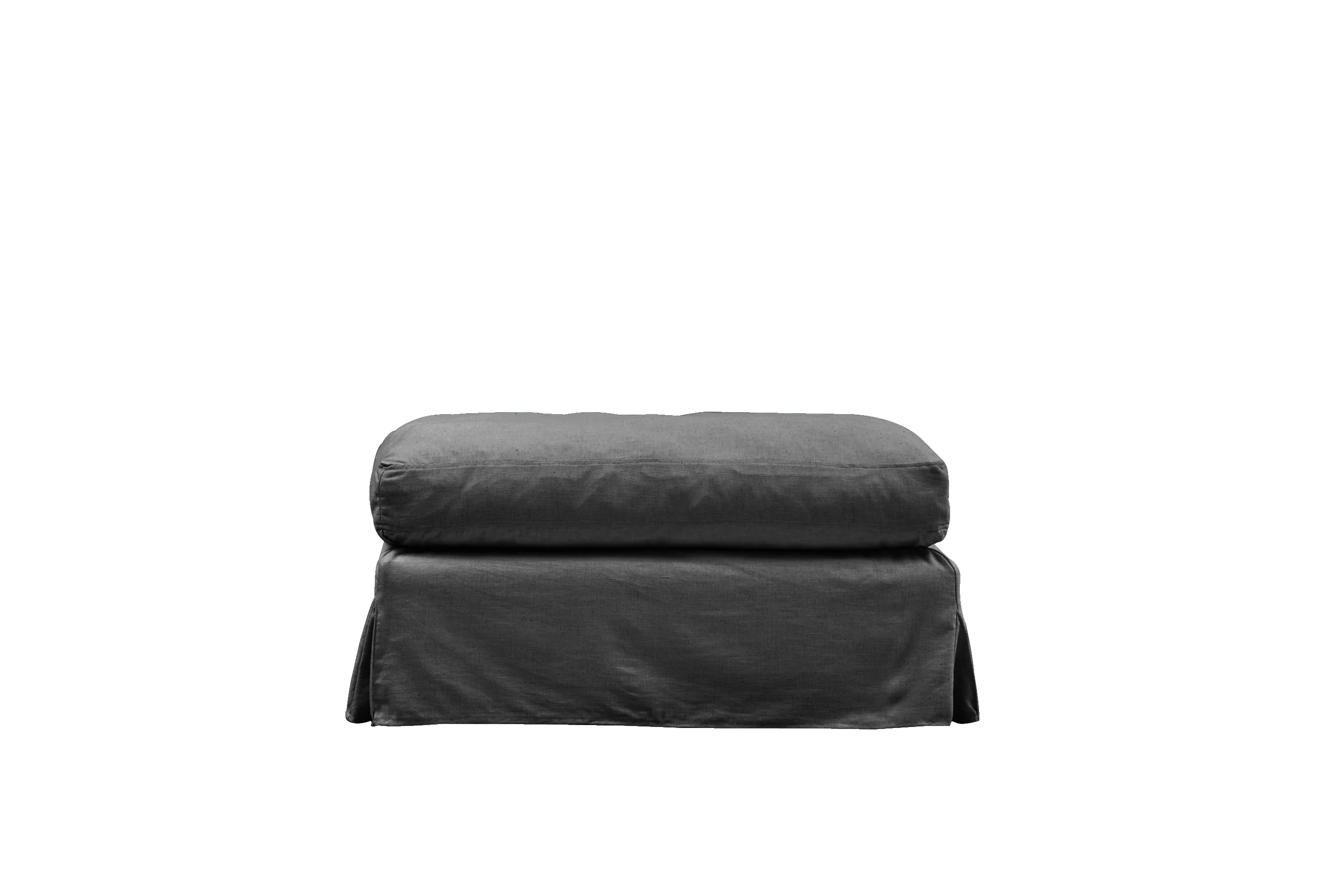 Kate | Bench Footstool Extra Loose Cover | Capri Dark Grey - Image 2