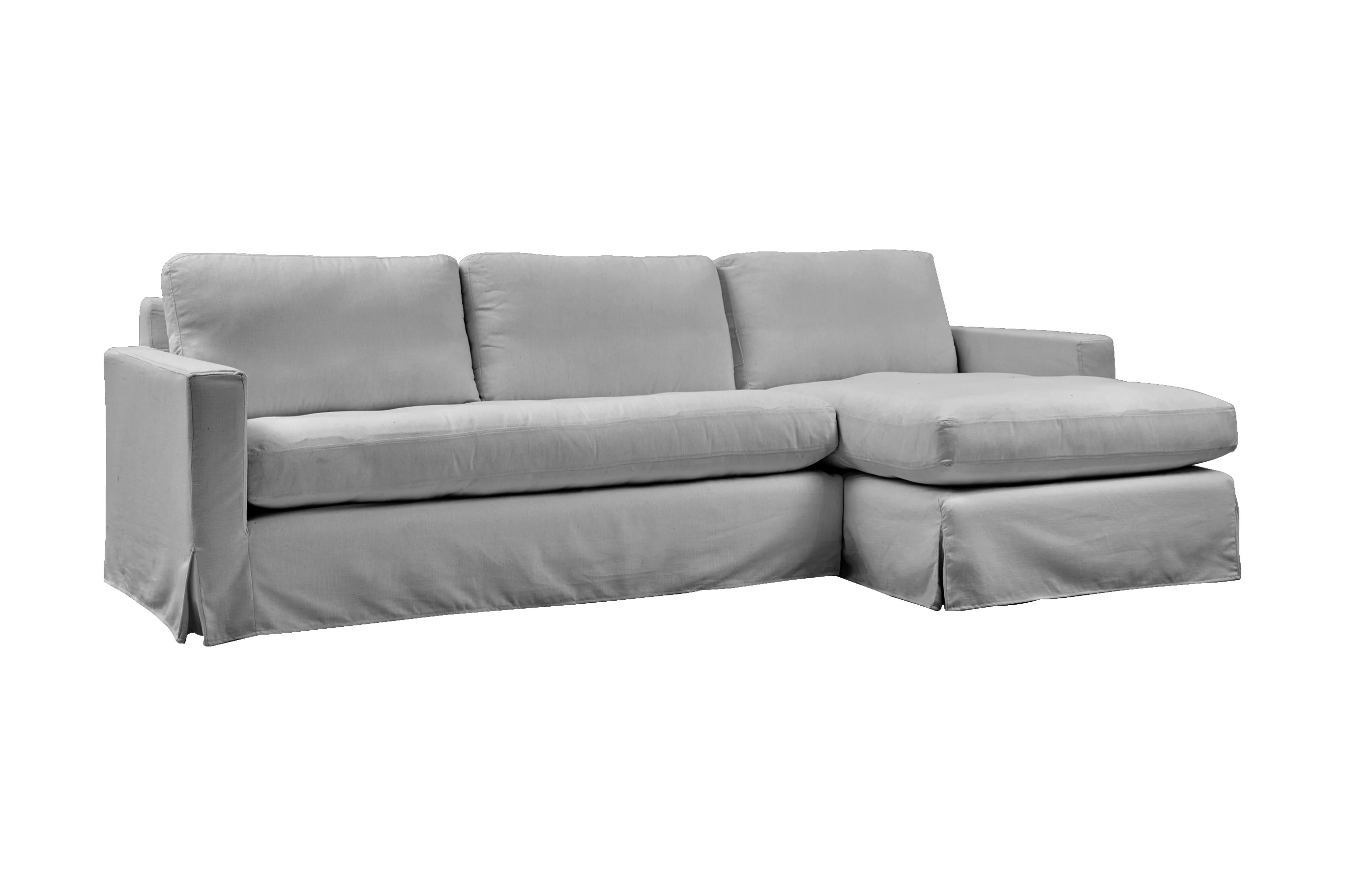 Kate | Option 1 Corner Extra Loose Cover | Capri Light Grey - Image 2