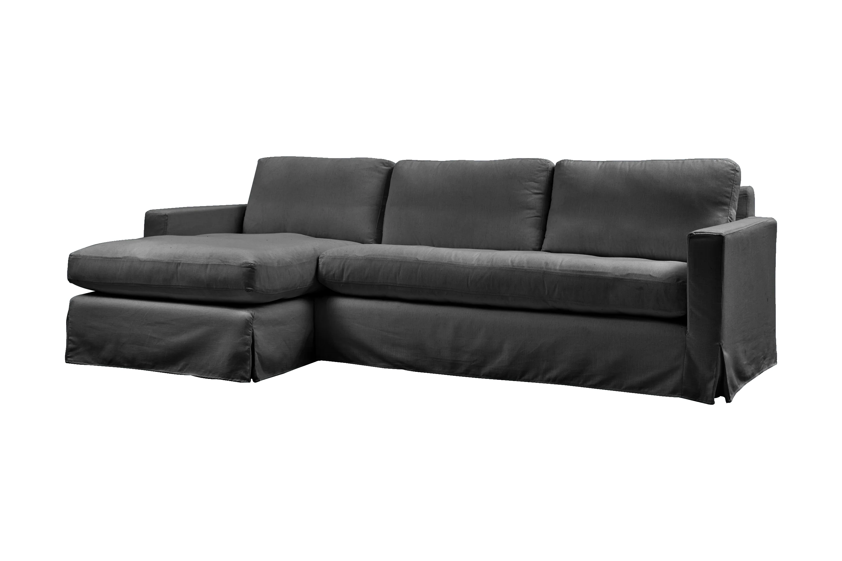 Kate | Option 2 Corner Extra Loose Cover | Capri Dark Grey - Image 2
