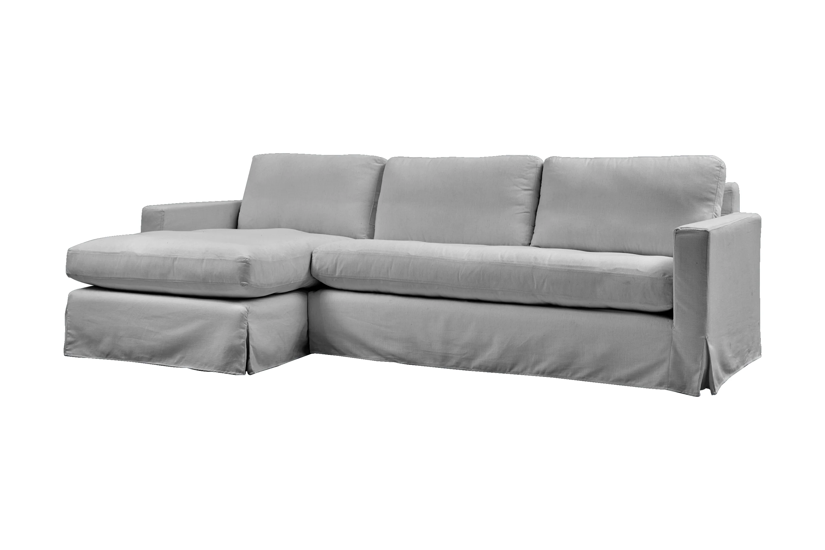Kate | Option 2 Corner Extra Loose Cover | Capri Light Grey - Image 2