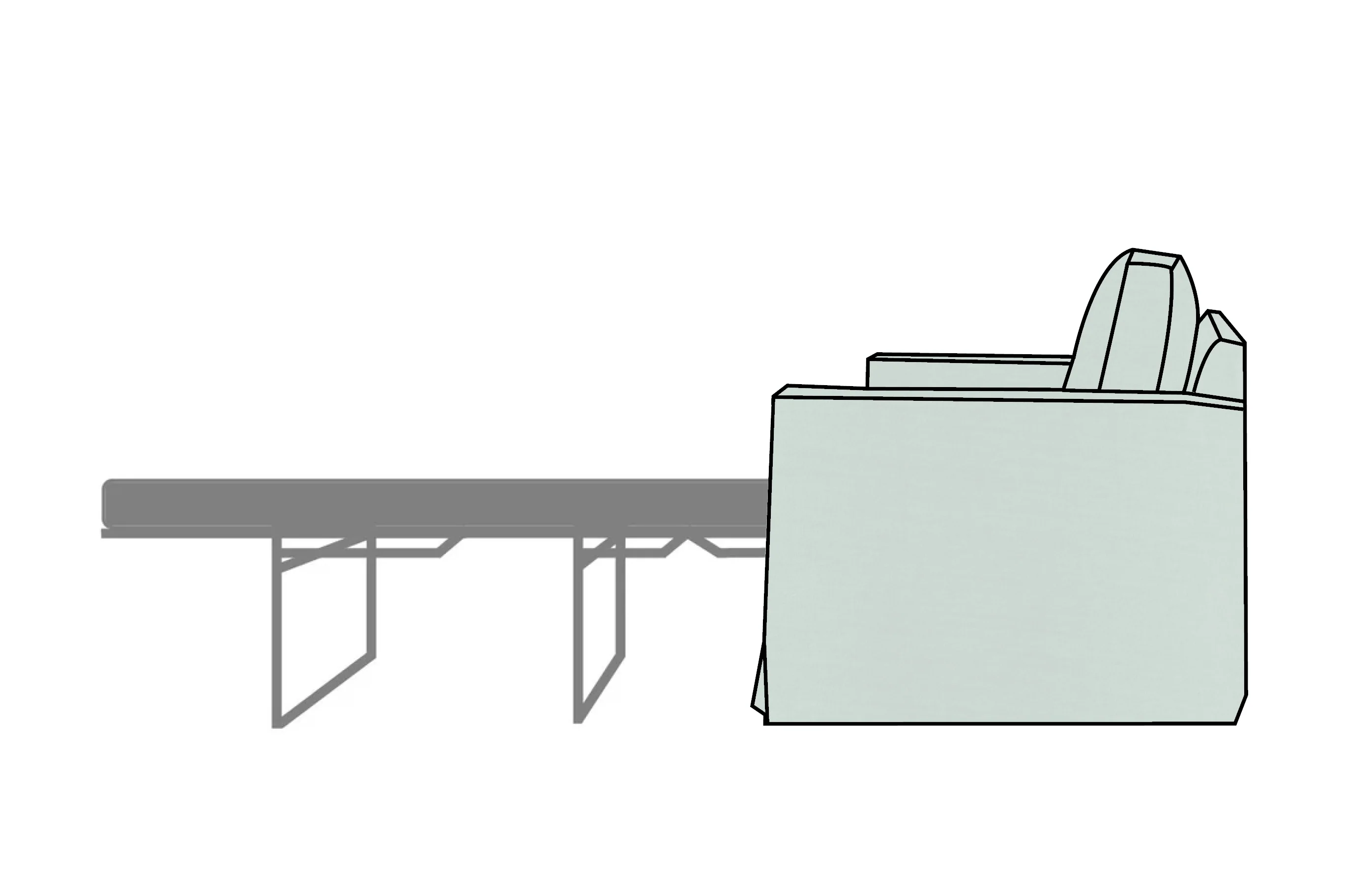Kate | Sofa Bed Extra Loose Cover | Capri Duck Egg - Image 2